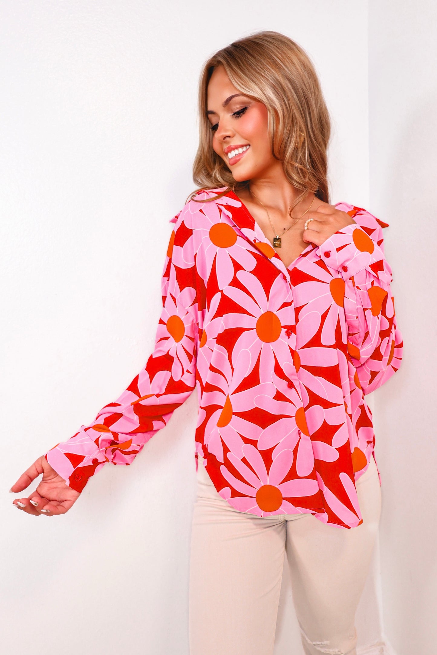 English Factory Daisy Daze Button Down Top