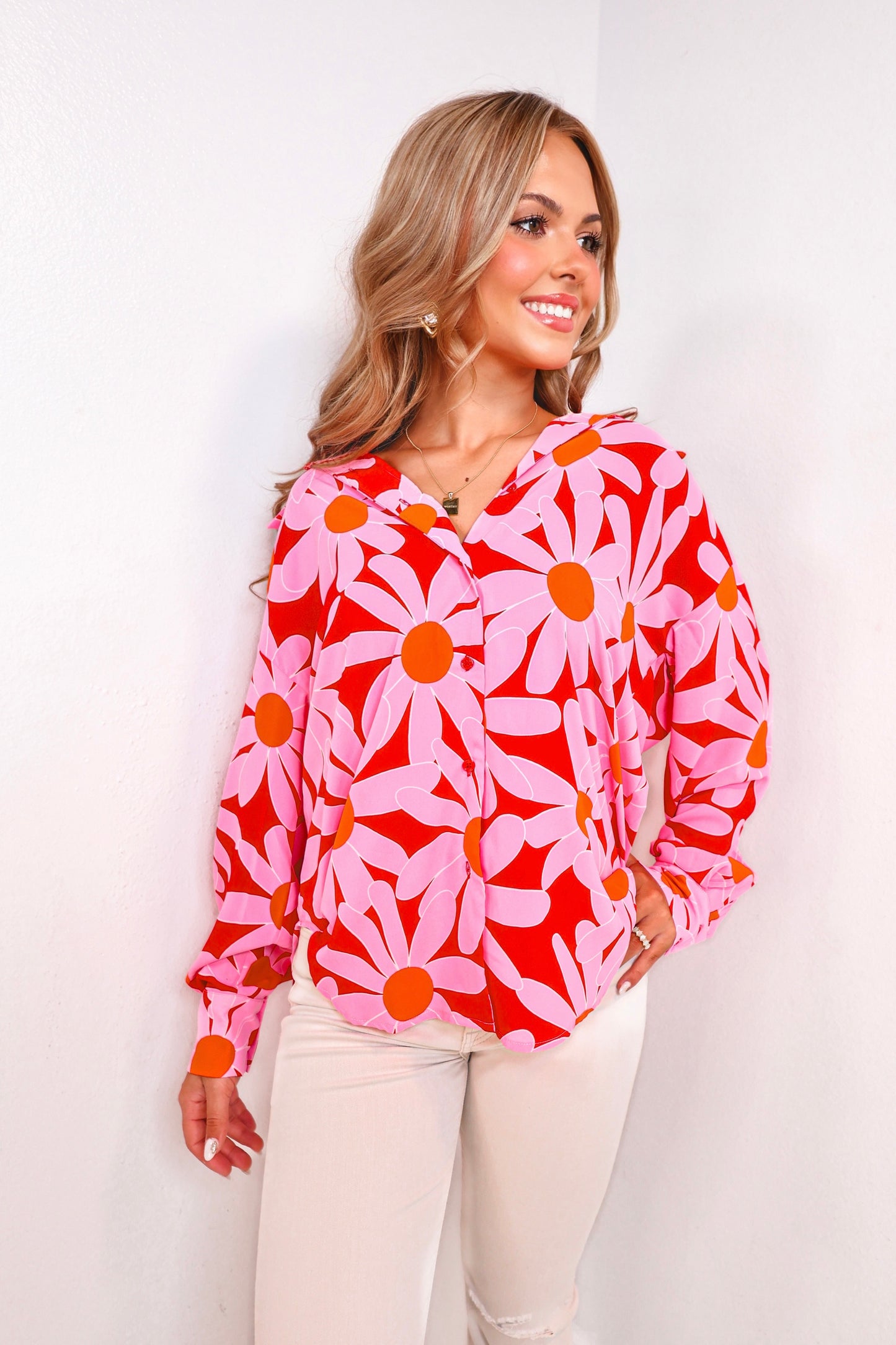 English Factory Daisy Daze Button Down Top