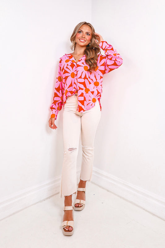 English Factory Daisy Daze Button Down Top
