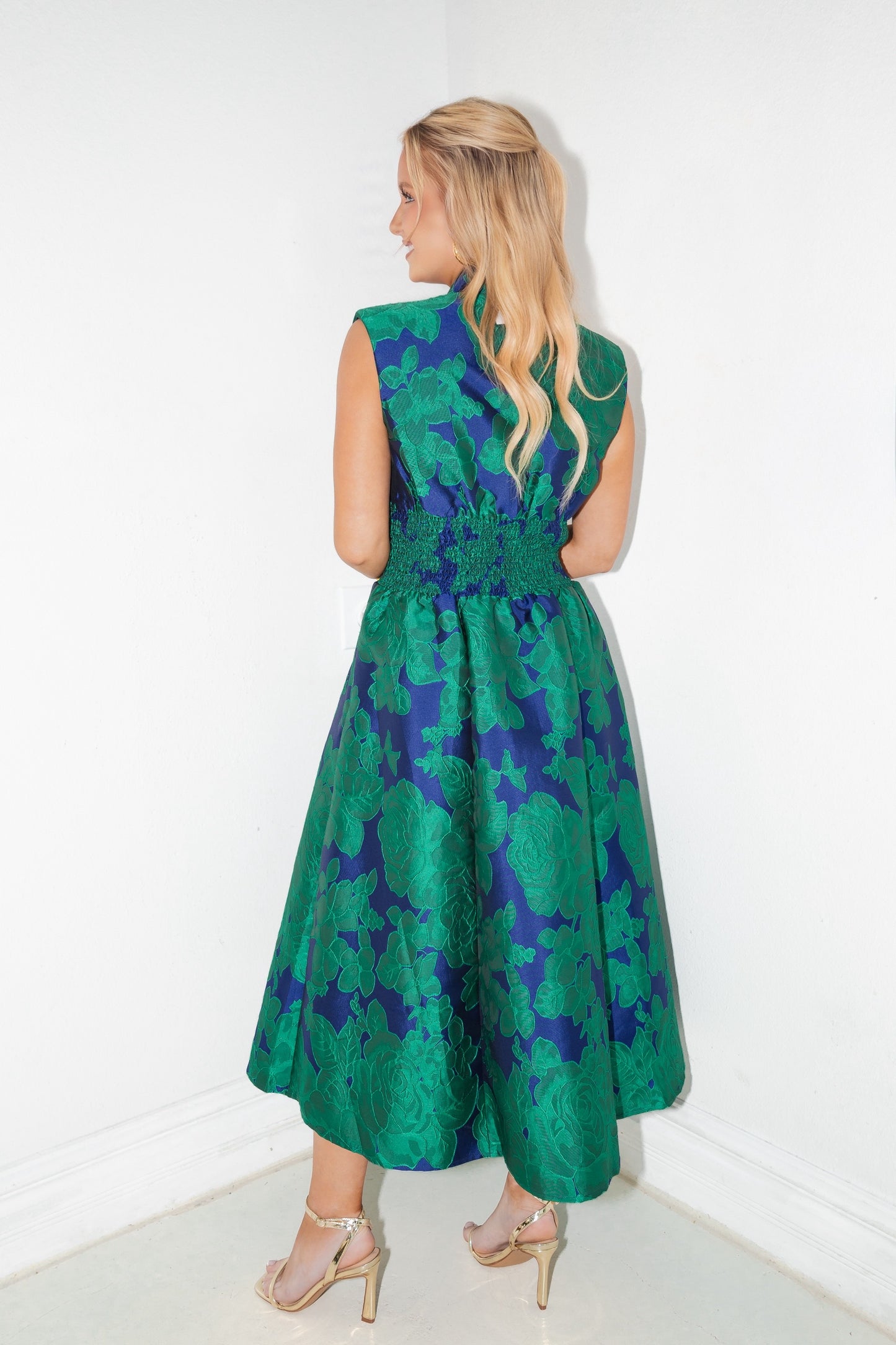 Eternal Bloom Zip Front Midi Dress