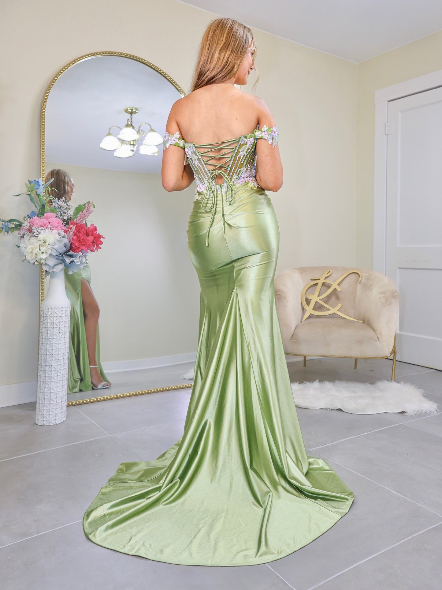 Ethereal Bloom Corset Gown
