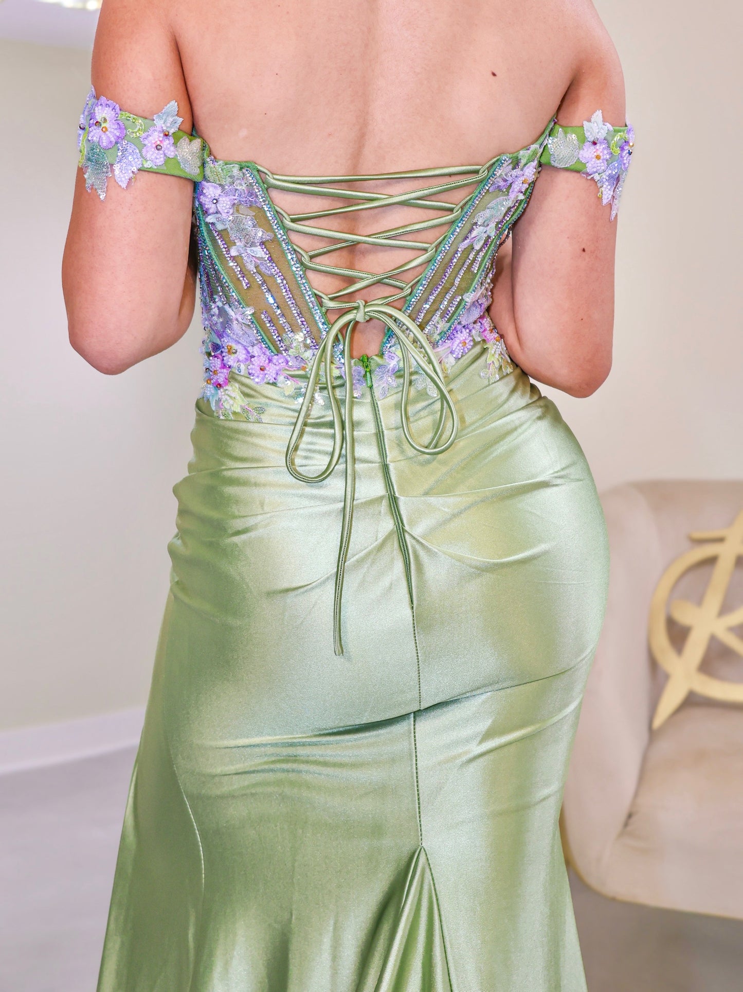 Ethereal Bloom Corset Gown