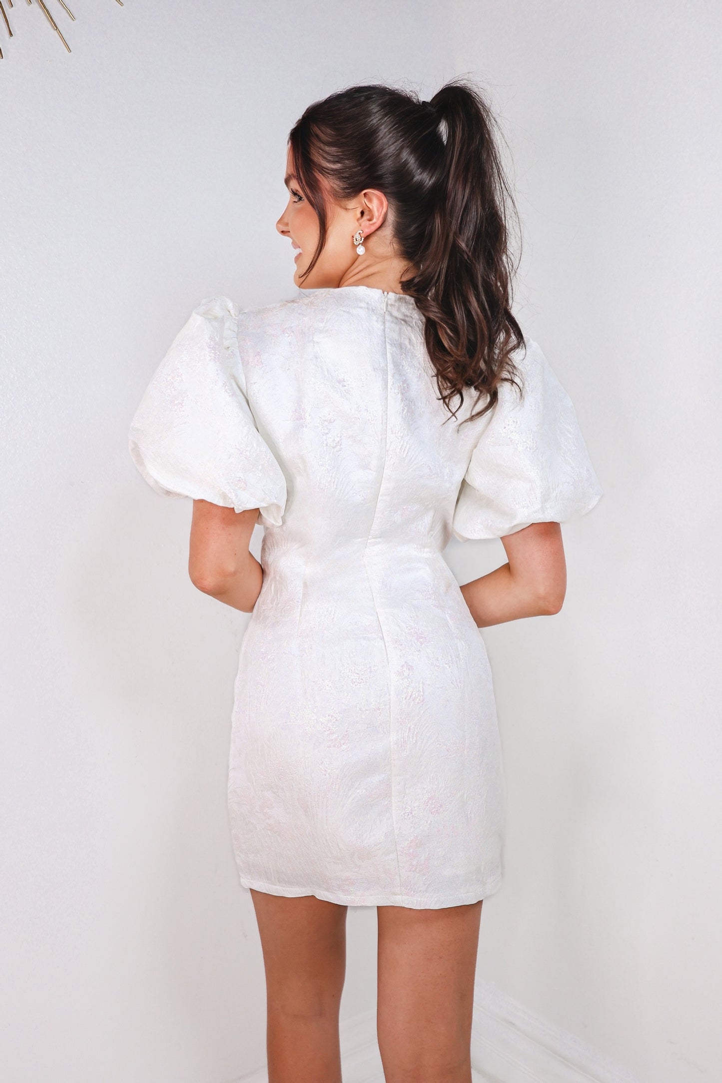 Evening Grace Jacquard Mini Dress