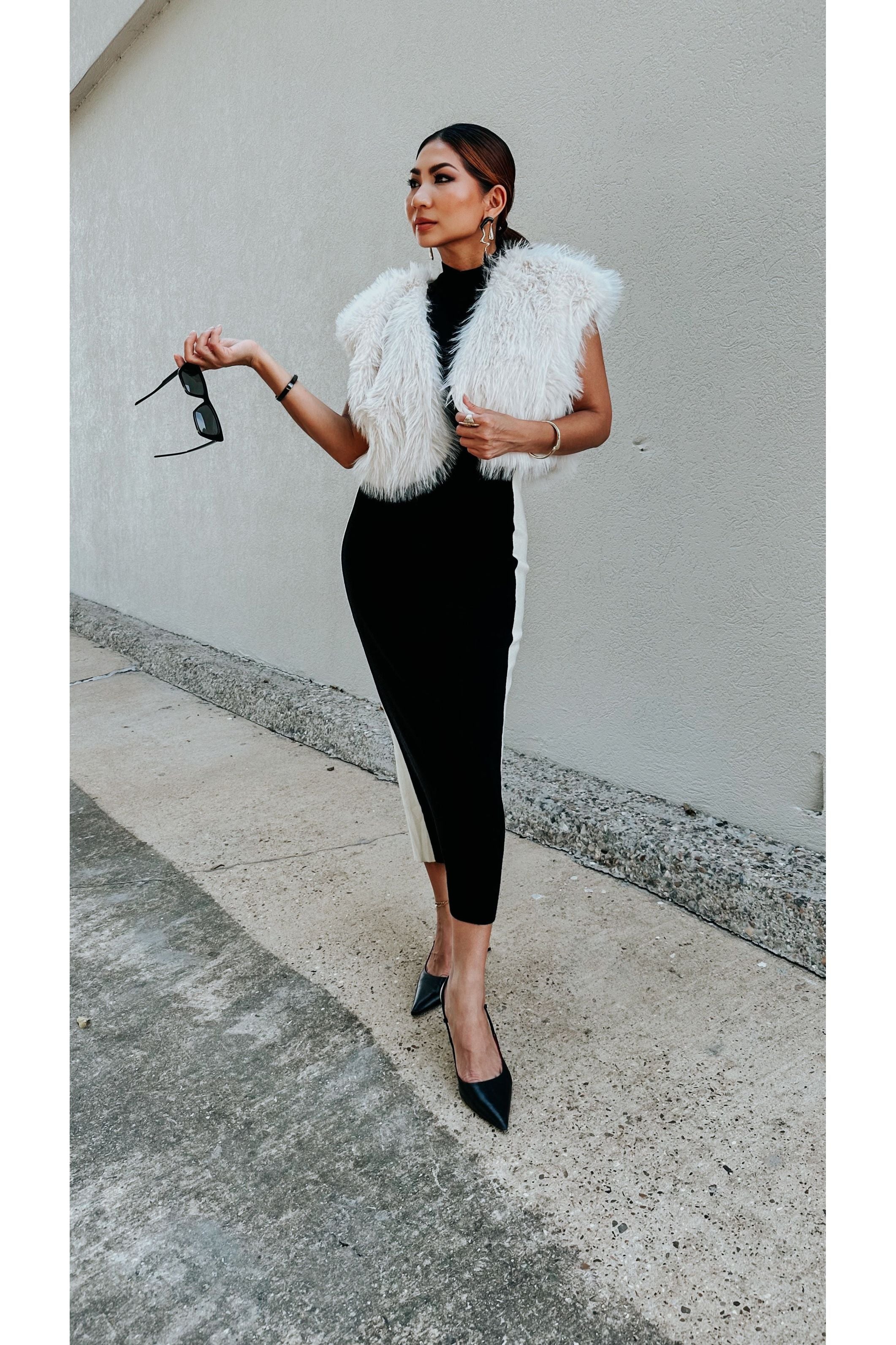 Fauxever Fur Crop Vest Ecru / Medium