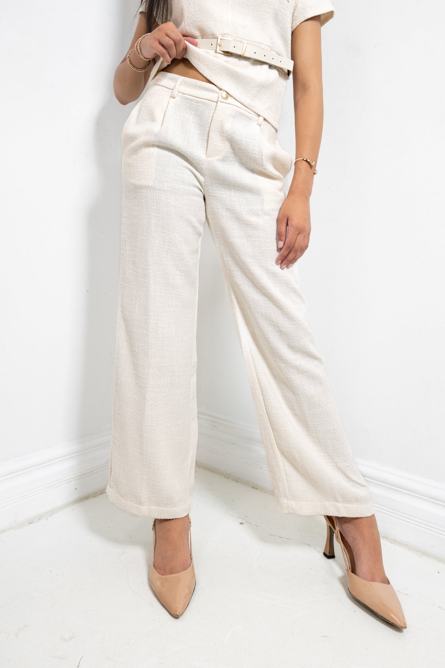 First Class Only Pleated High Rise Pants