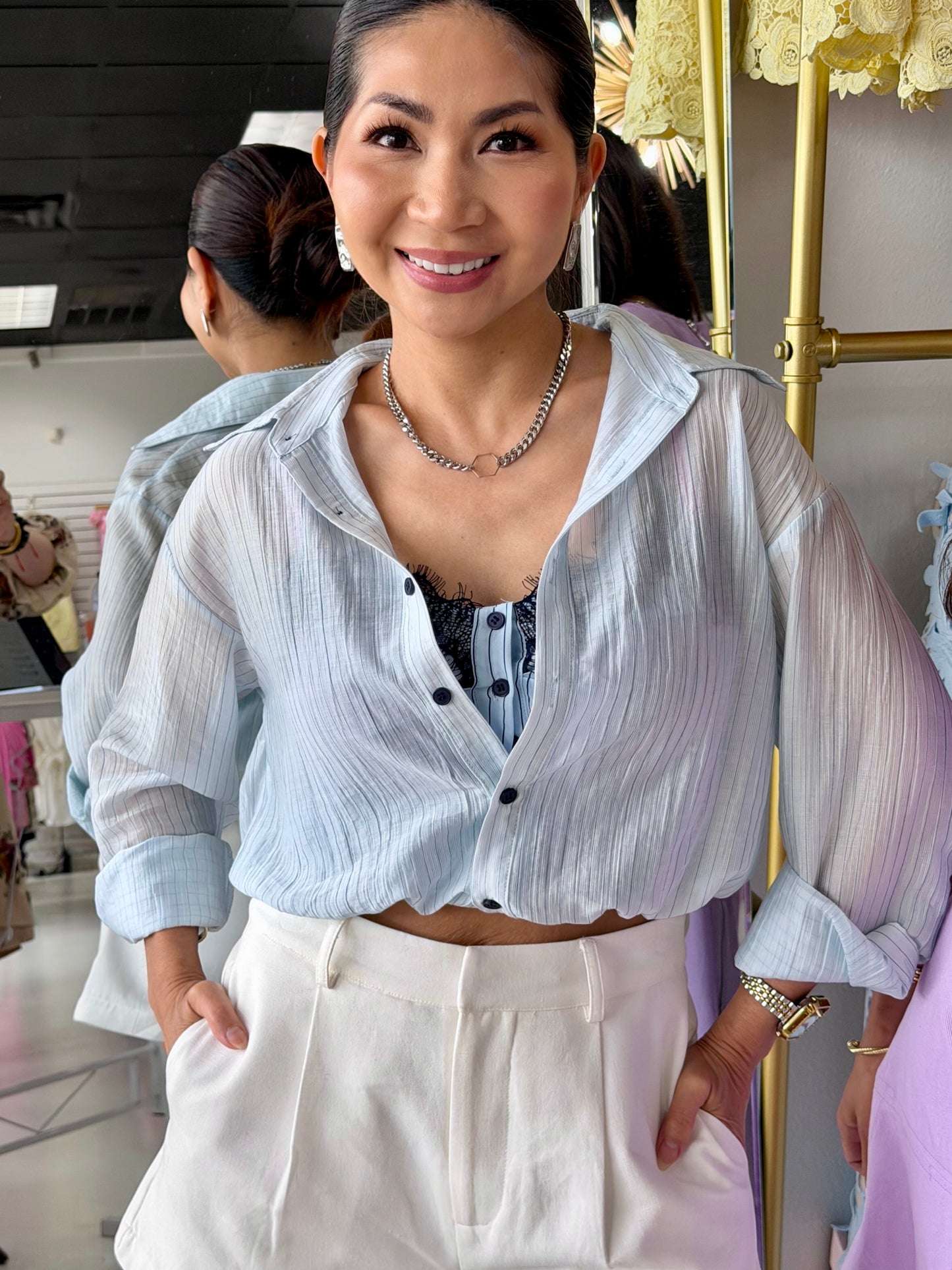 Blue Harbor Lace Layer Top