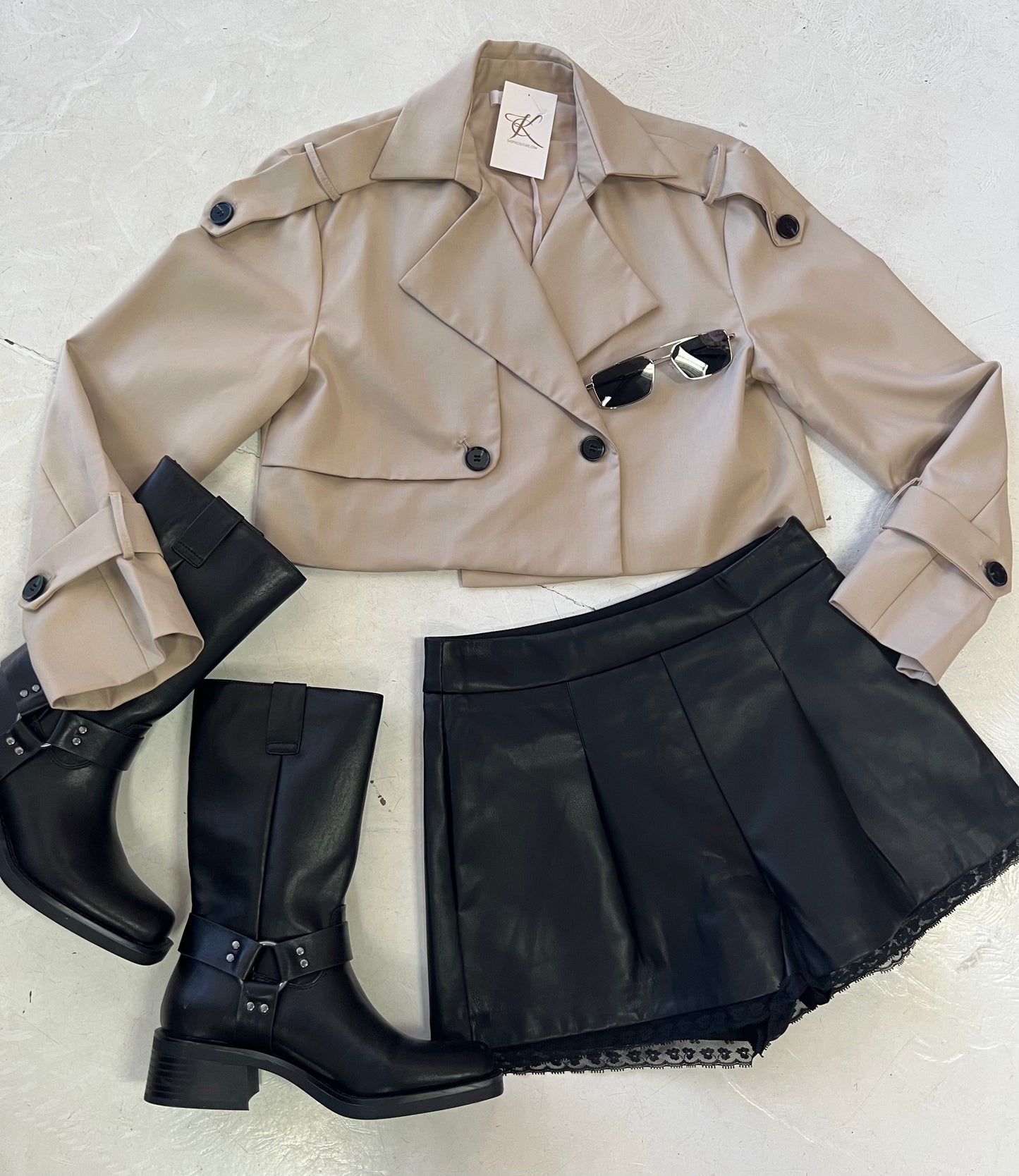 Edge of Chic Cropped Trench Jacket