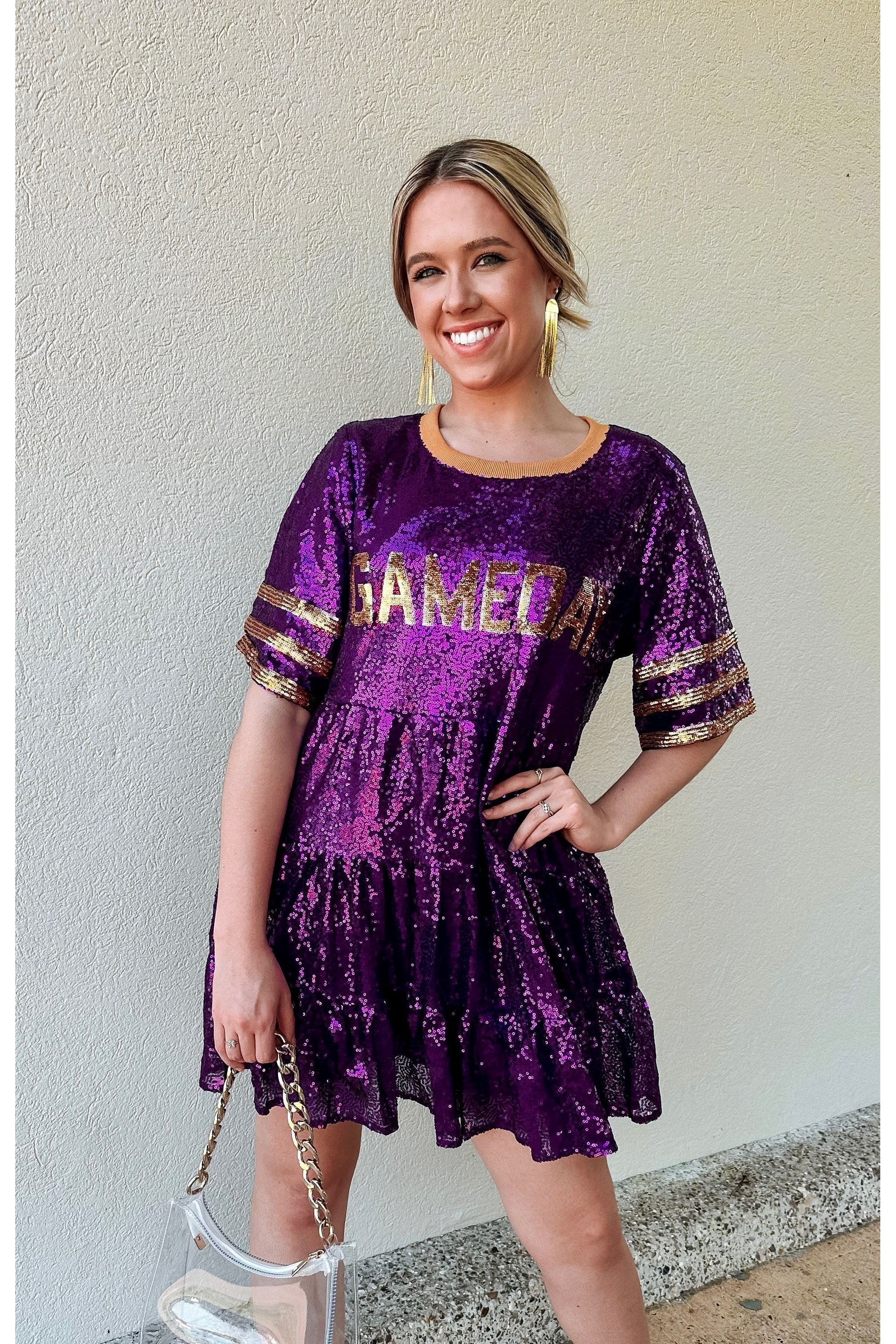 Game Day Sequin T-shirt Dress