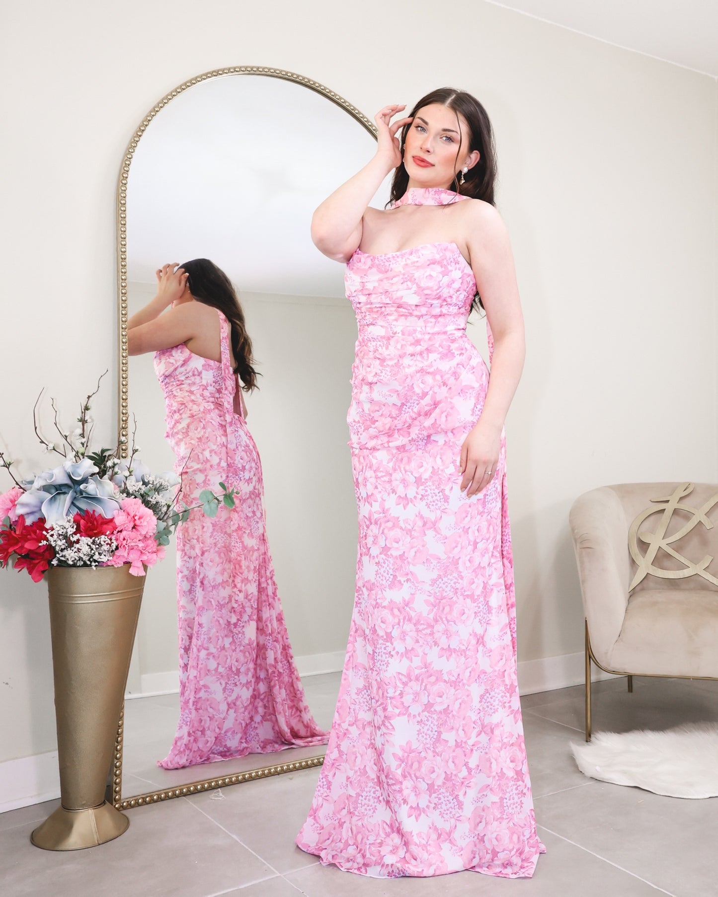 Garden Grace Soft Satin Dress