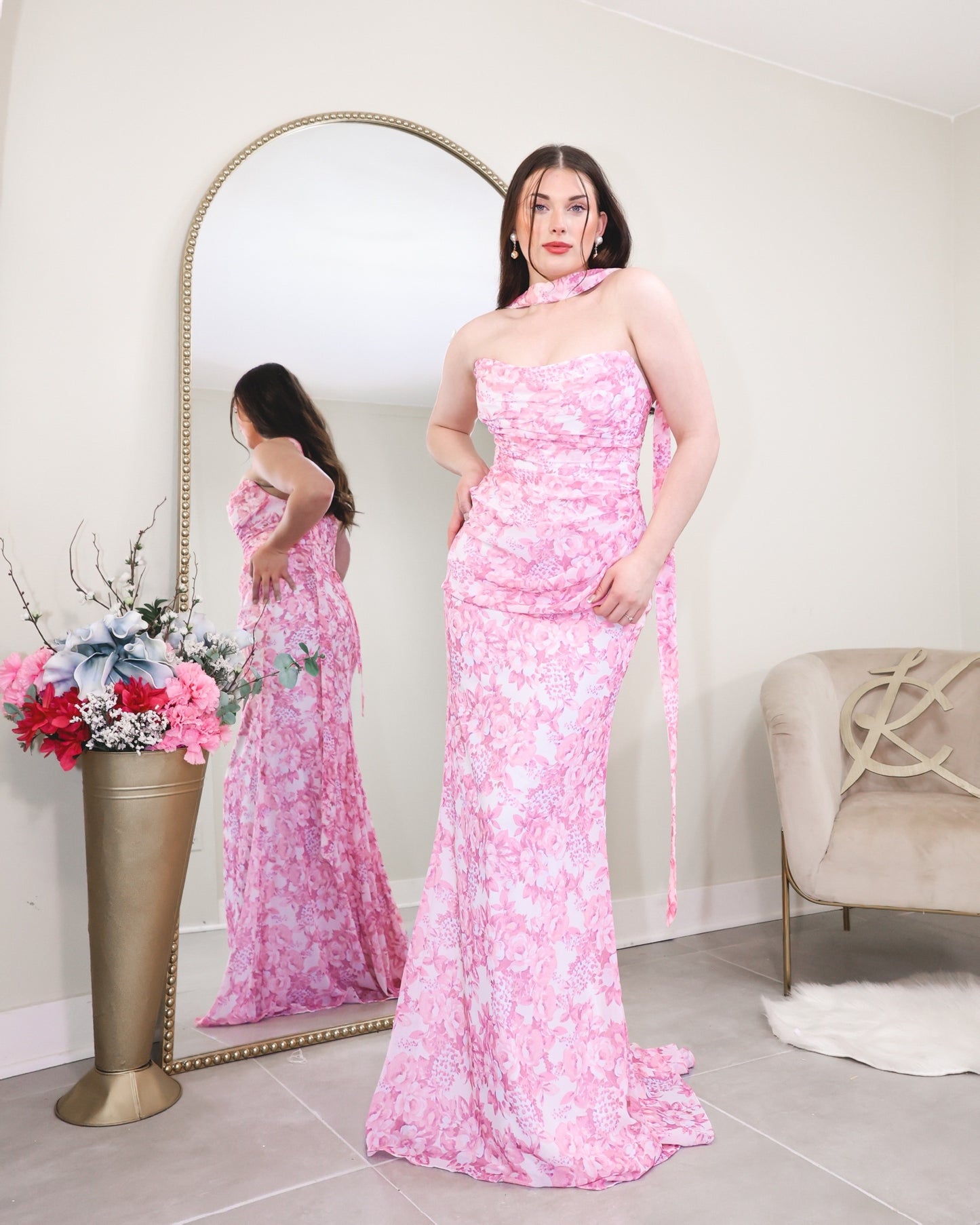 Garden Grace Soft Satin Dress