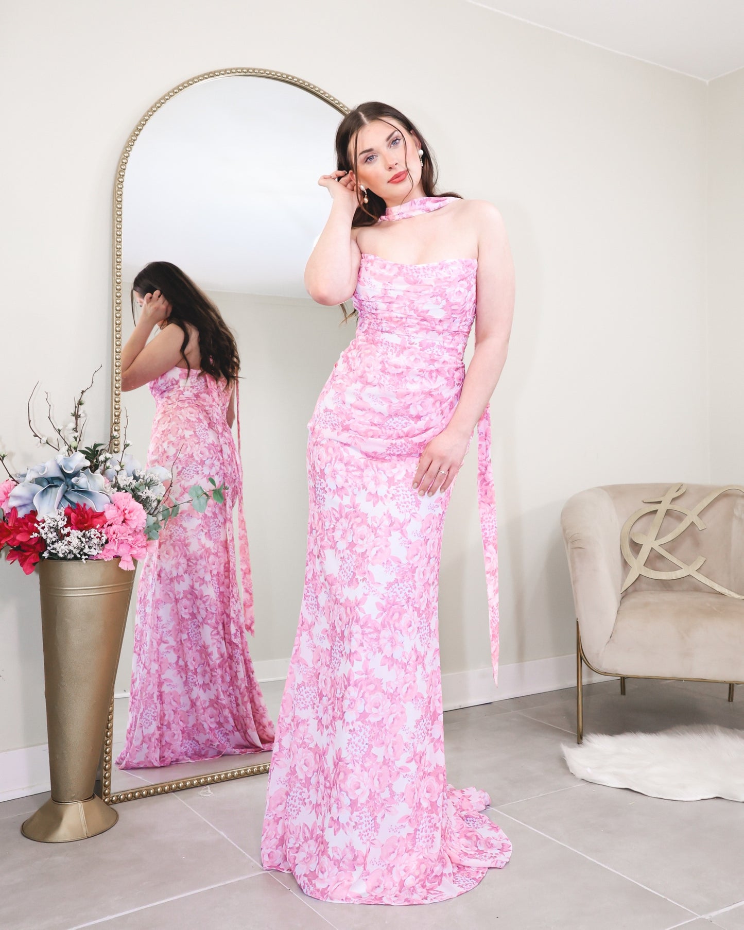 Garden Grace Soft Satin Dress