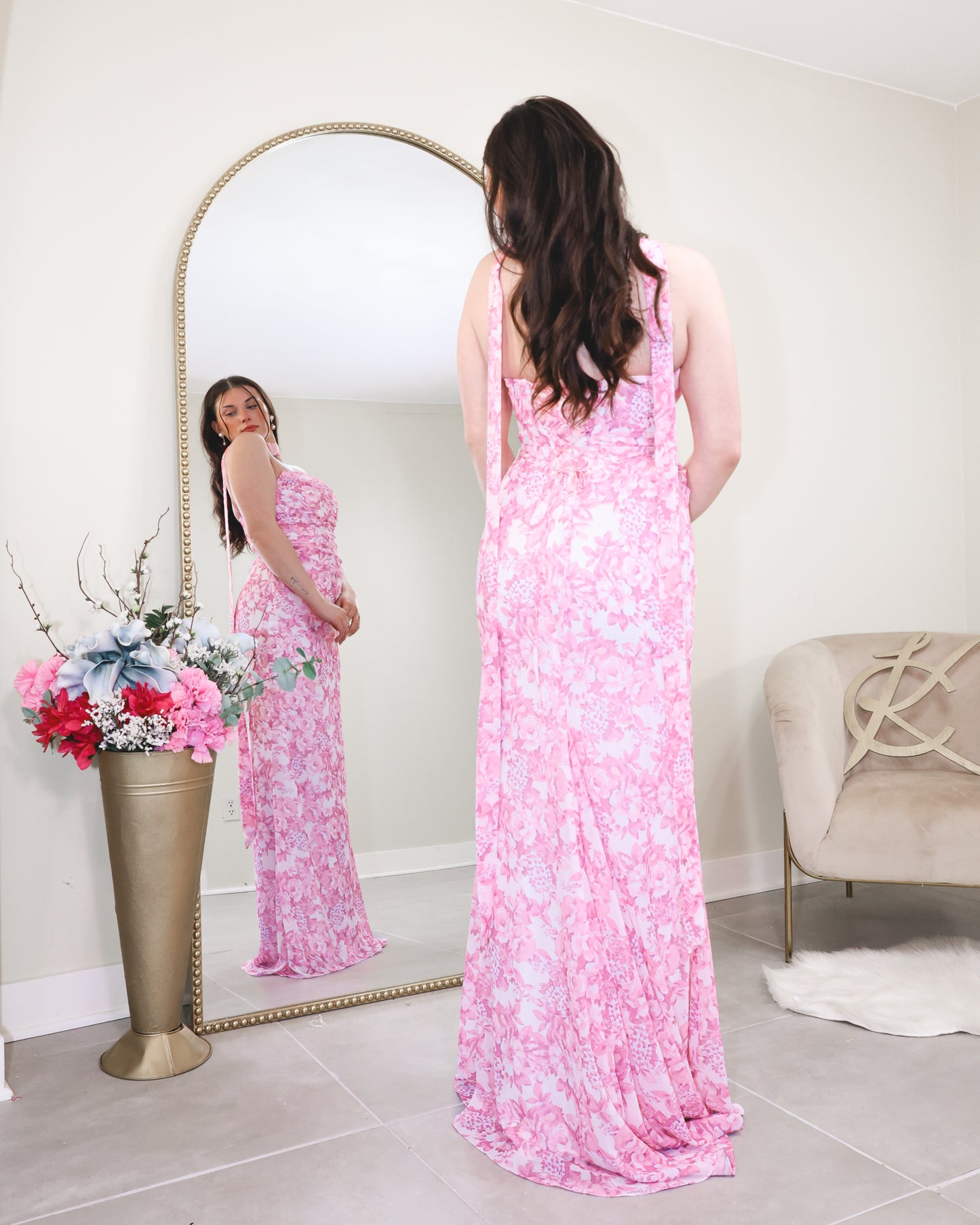 Garden Grace Soft Satin Dress
