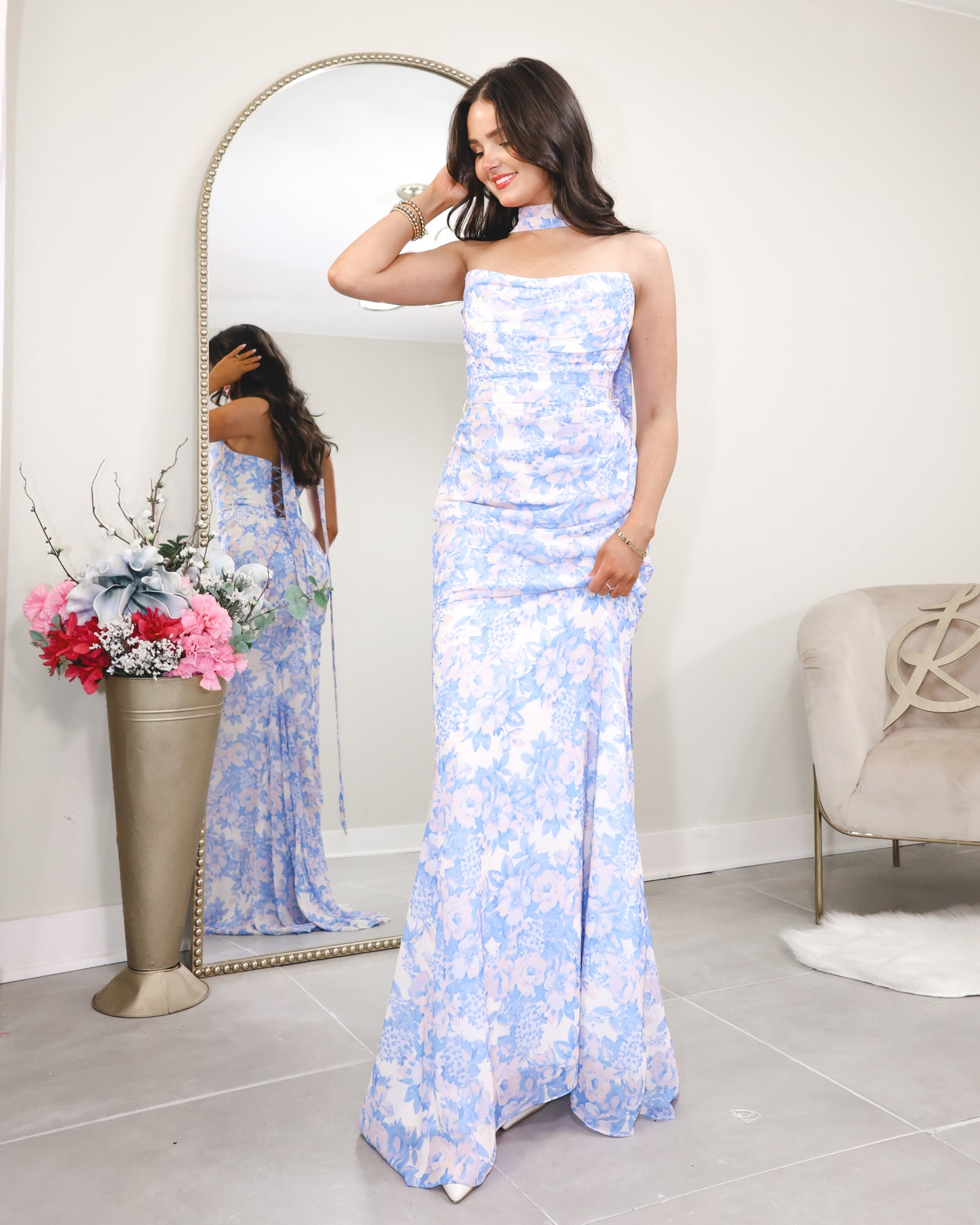 Garden Grace Soft Satin Dress