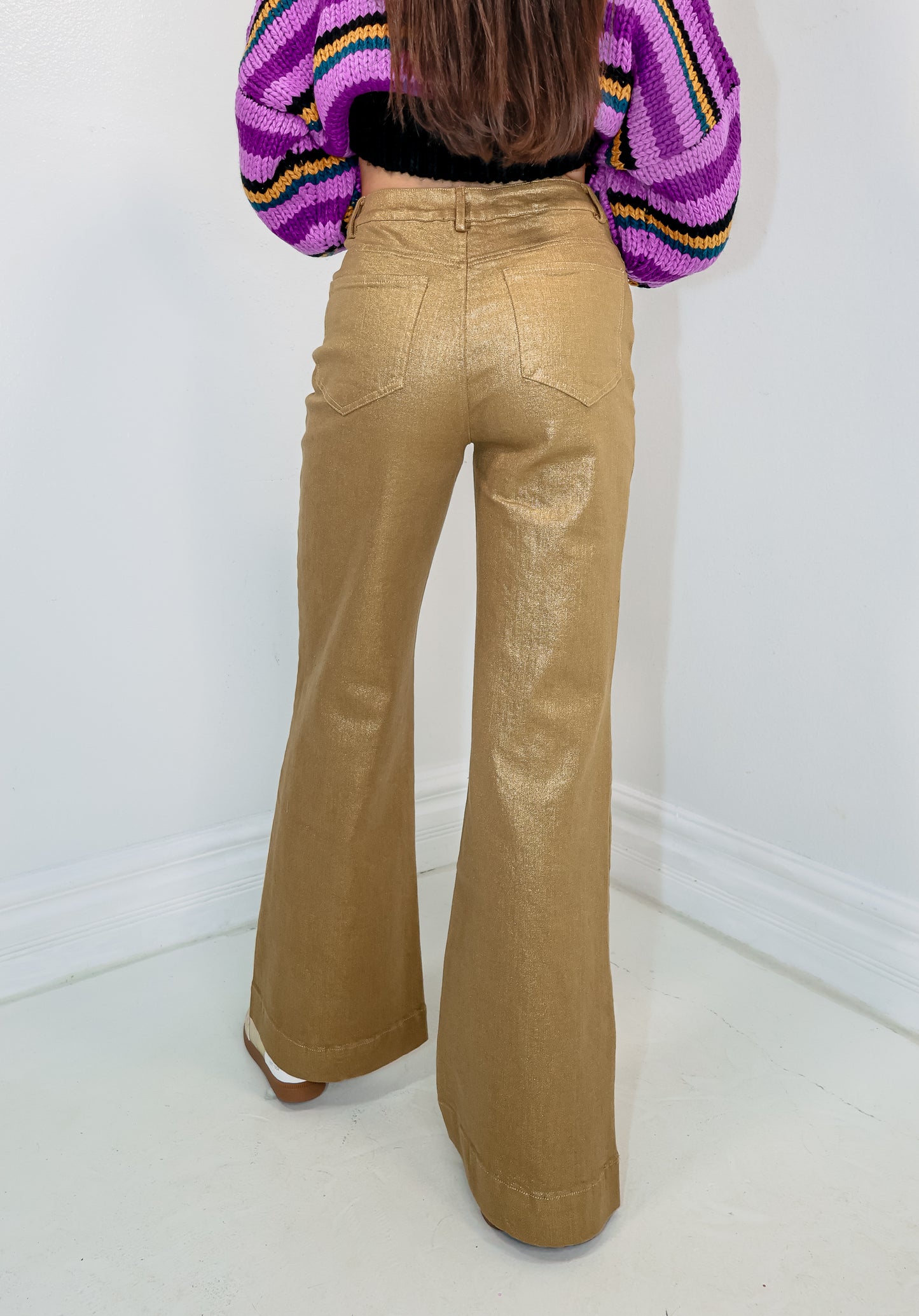 Gold Rush Metallic Wide Leg Pants