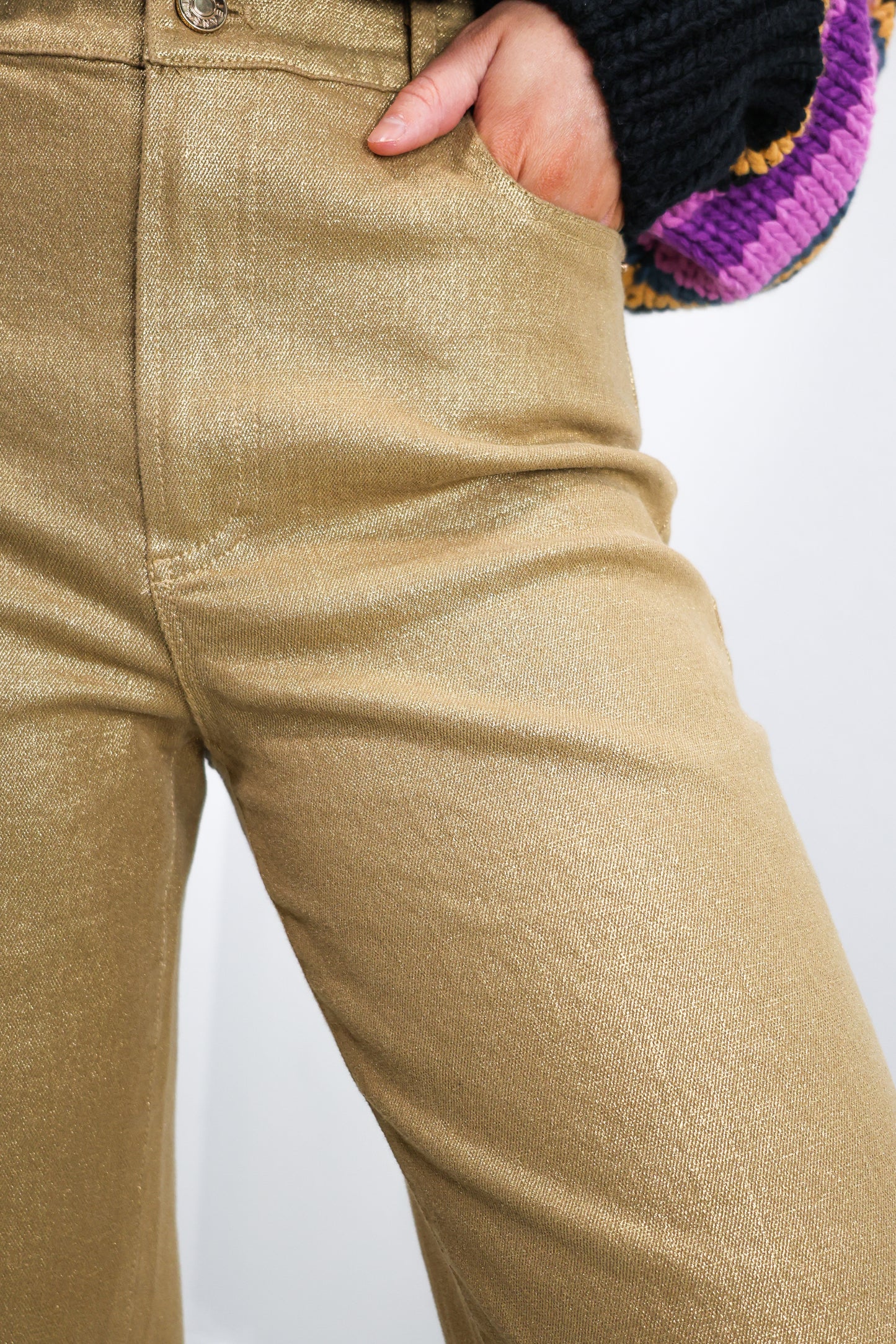 Gold Rush Metallic Wide Leg Pants
