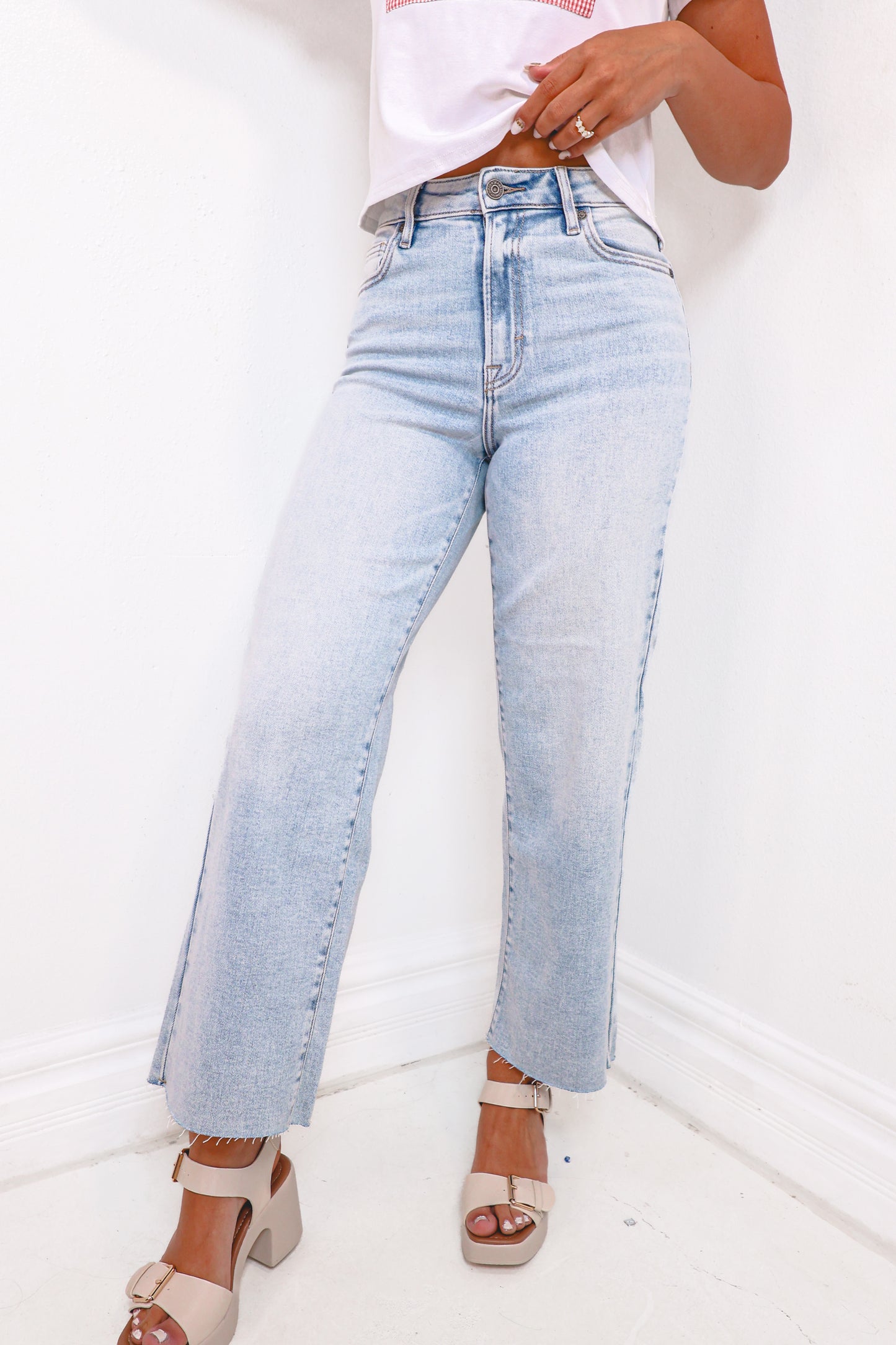 Hidden Nori Cropped Wide Leg Jeans