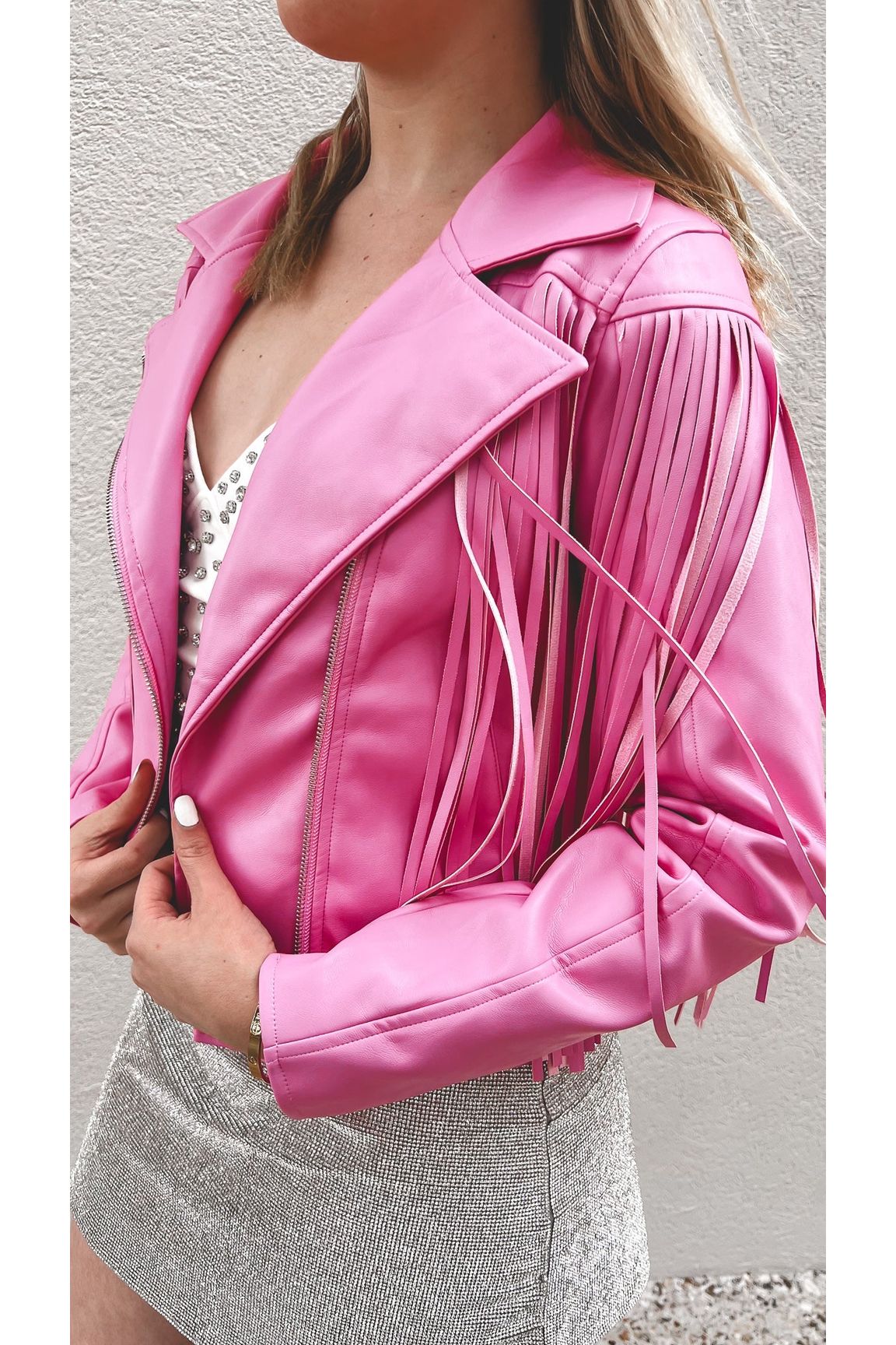 Girls Just Wanna Have Fun Fringe Leather Jacket-Outerwear-KCoutureBoutique, women's boutique in Bossier City, Louisiana