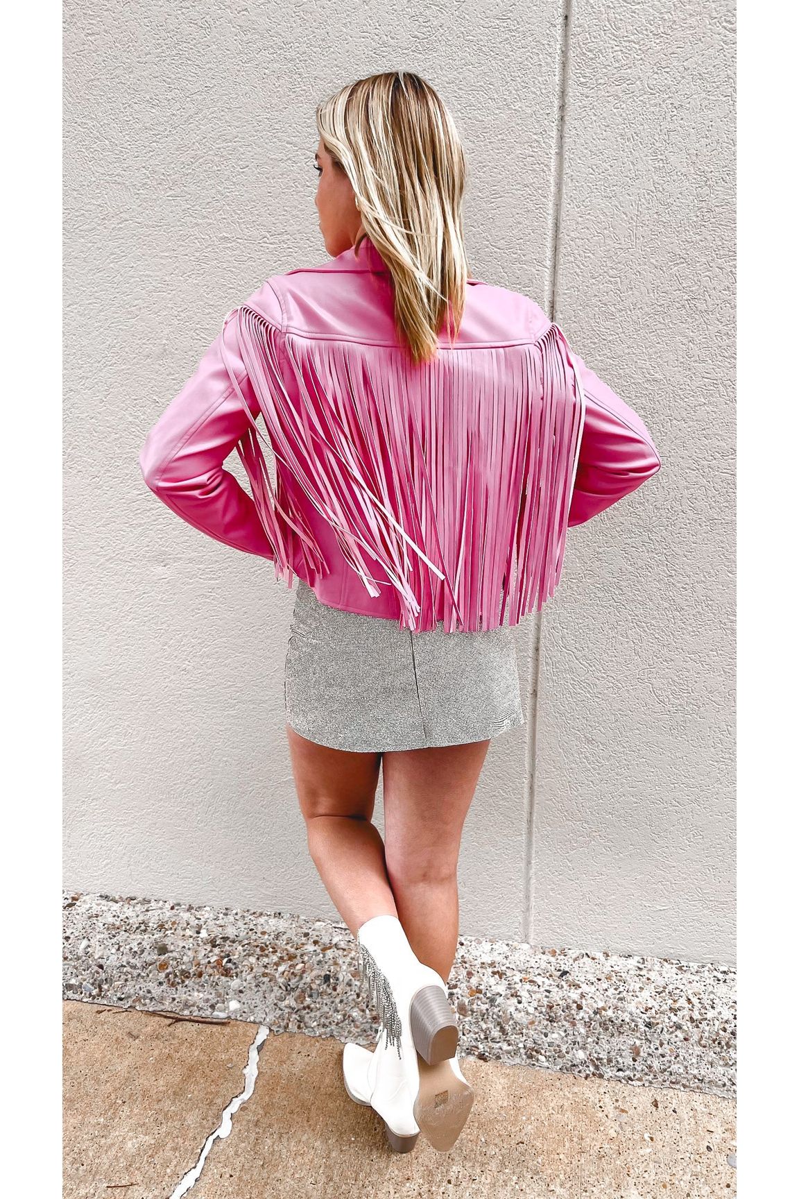 Girls Just Wanna Have Fun Fringe Leather Jacket-Outerwear-KCoutureBoutique, women's boutique in Bossier City, Louisiana
