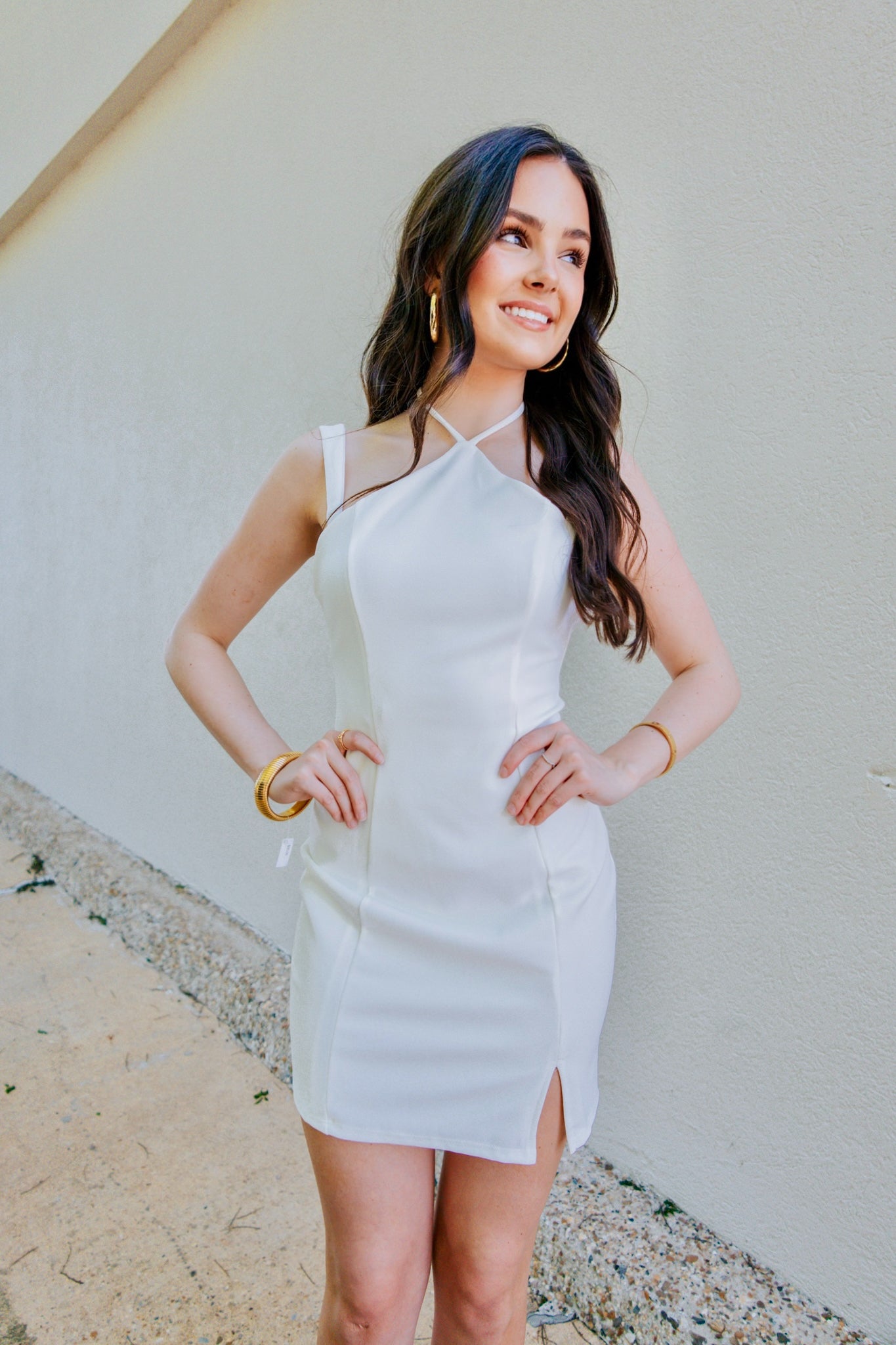 Halter Open Back Bodycon Mini Dress-Dresses-KCoutureBoutique, women's boutique in Bossier City, Louisiana