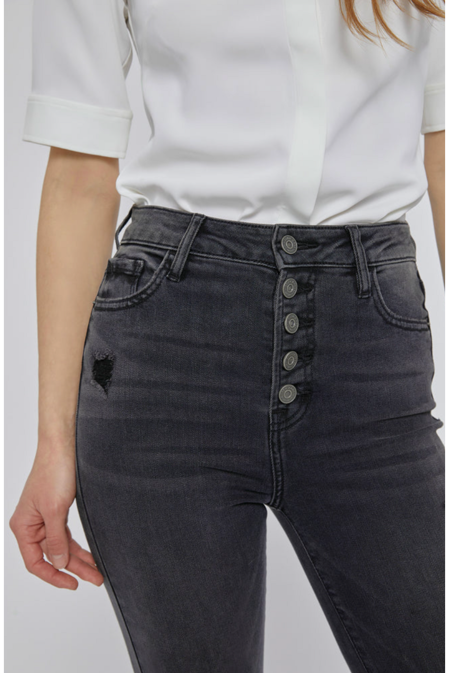 Hidden High Rise Black Cropped Basic Flare Jeans-Bottoms-KCoutureBoutique, women's boutique in Bossier City, Louisiana