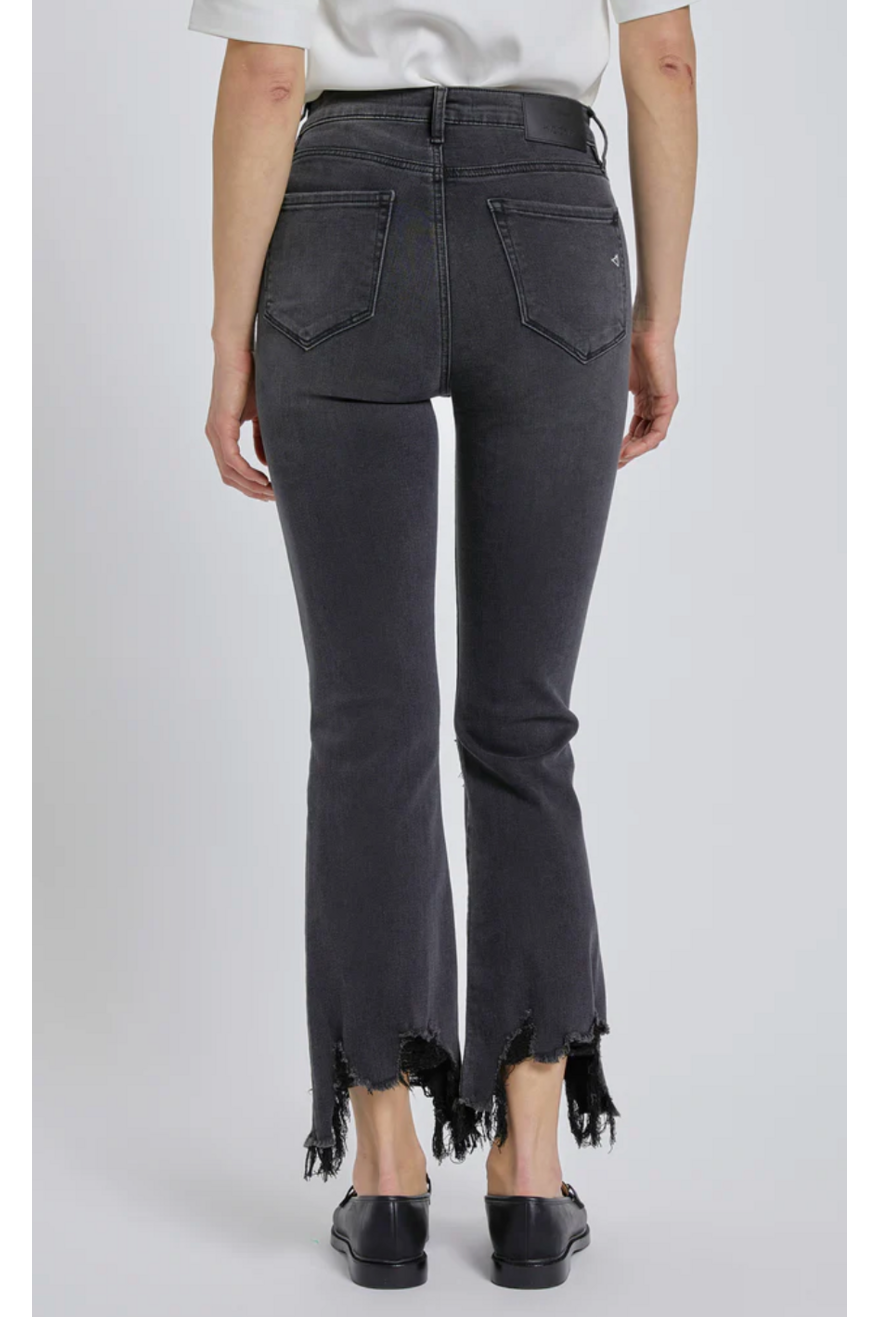 Hidden High Rise Black Cropped Basic Flare Jeans-Bottoms-KCoutureBoutique, women's boutique in Bossier City, Louisiana