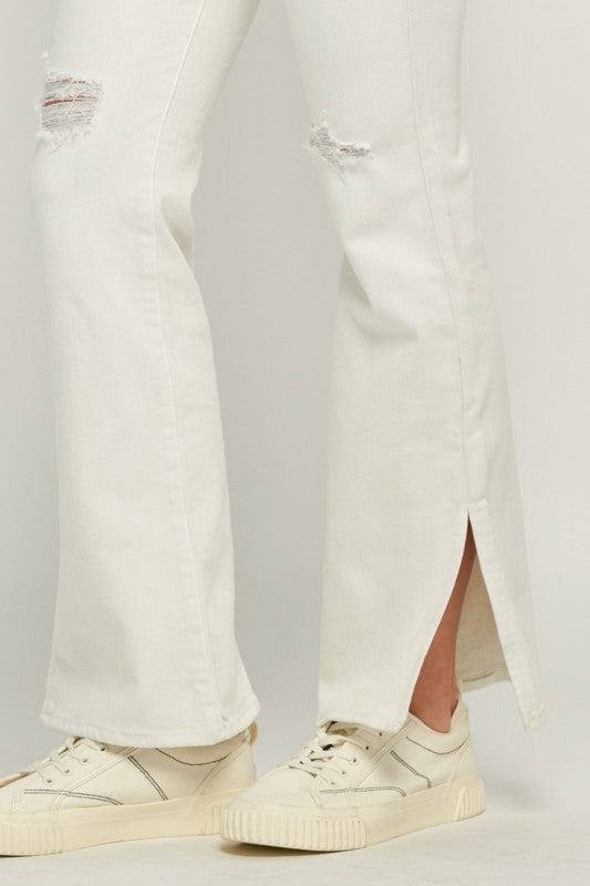Hidden Sea Salt Side Slit Jeans-Bottoms-KCoutureBoutique, women's boutique in Bossier City, Louisiana