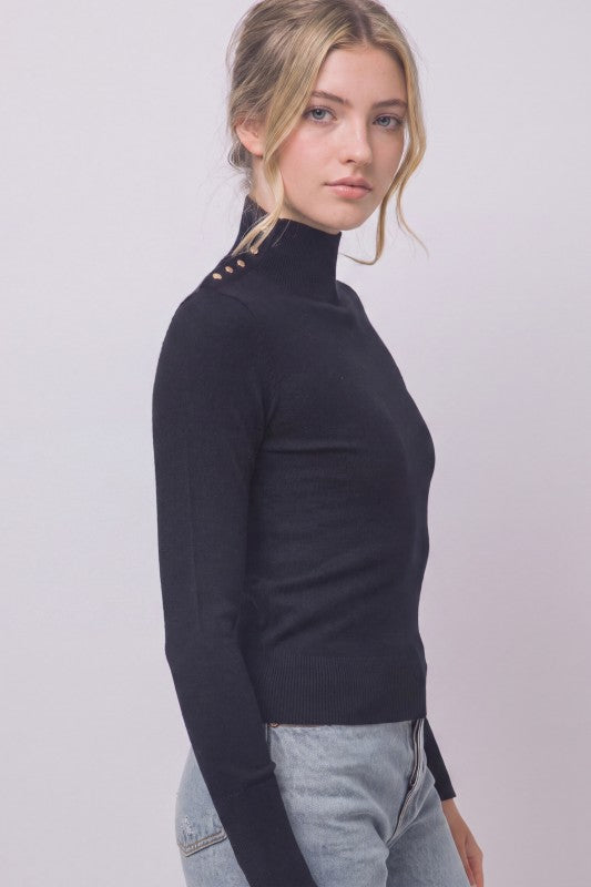 Everyday Luxe Mock Neck Long Sleeve Top