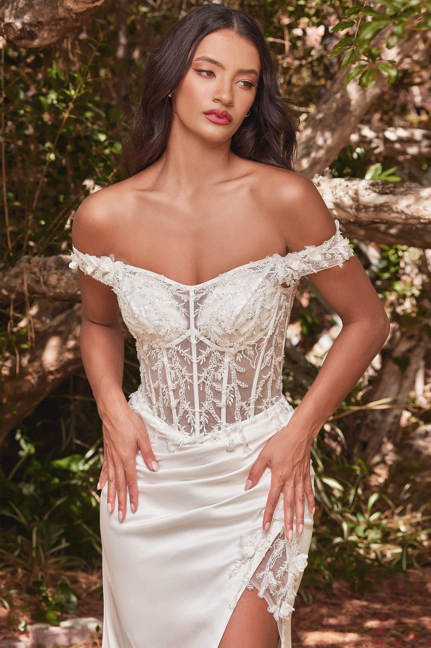 Satin And Lace Evening Dress