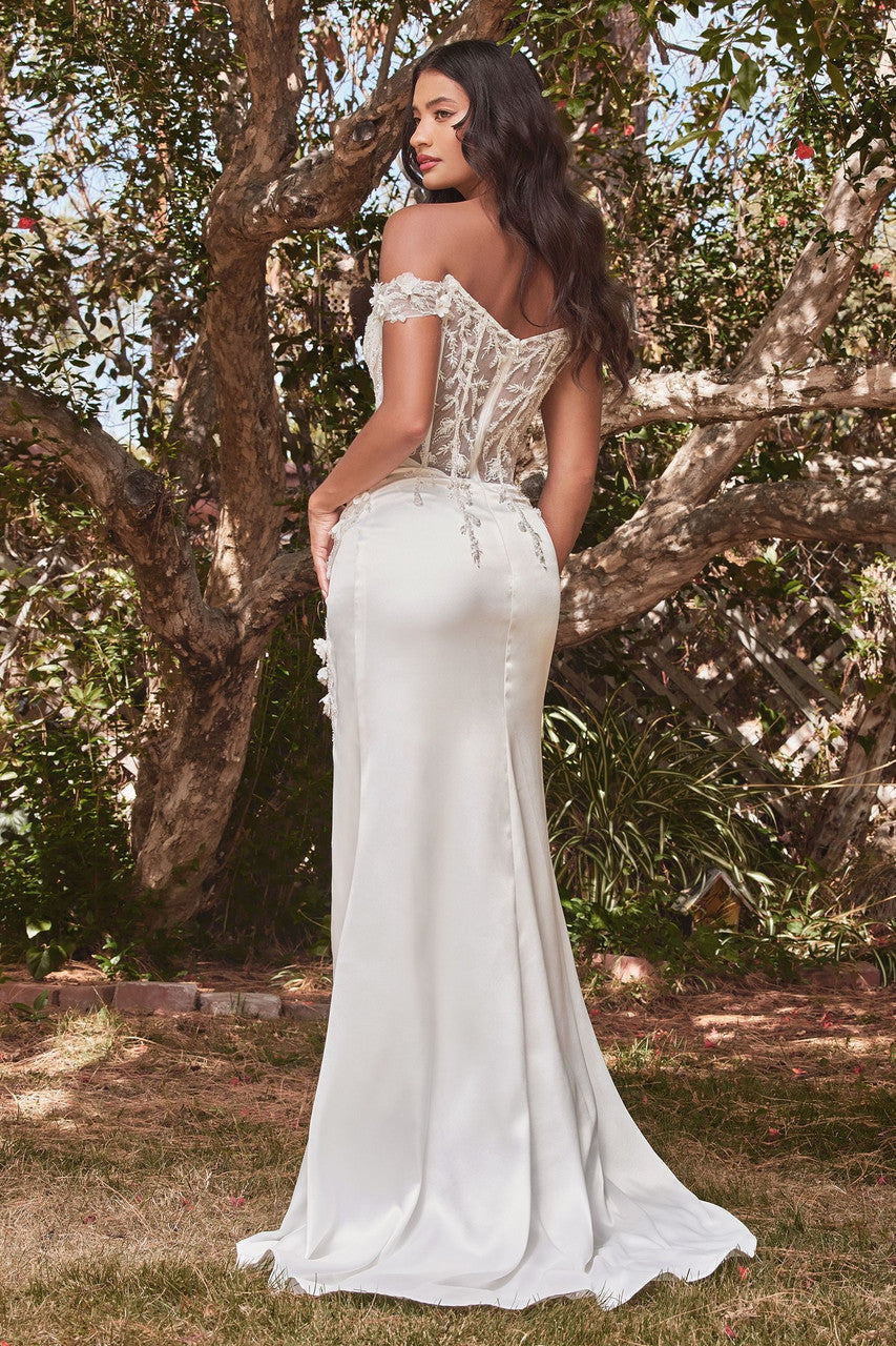 Satin And Lace Evening Dress