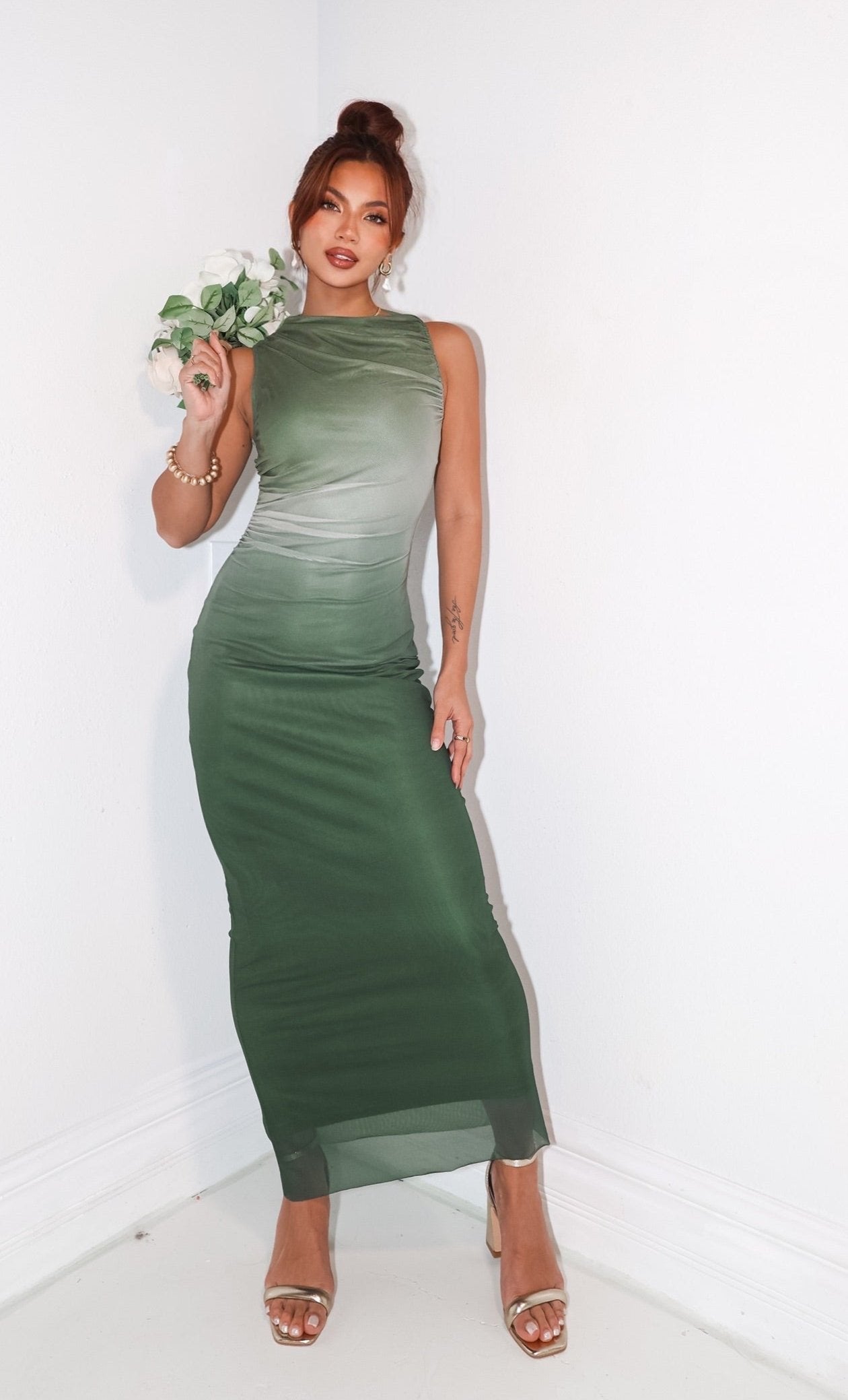 Woodland Grace Ombre Maxi Dress