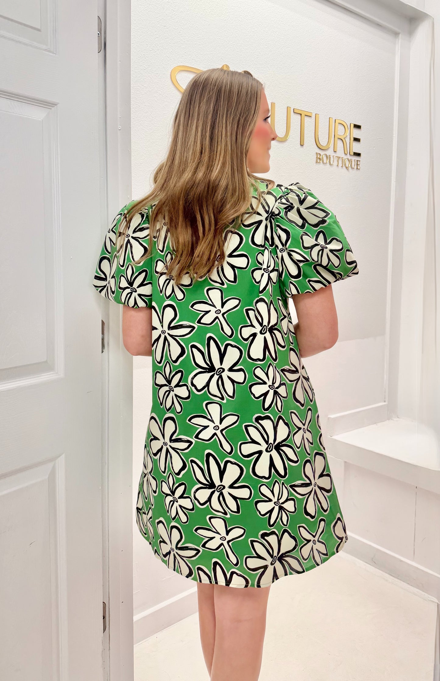 Fresh Bloom Puff Sleeve Floral Mini Dress