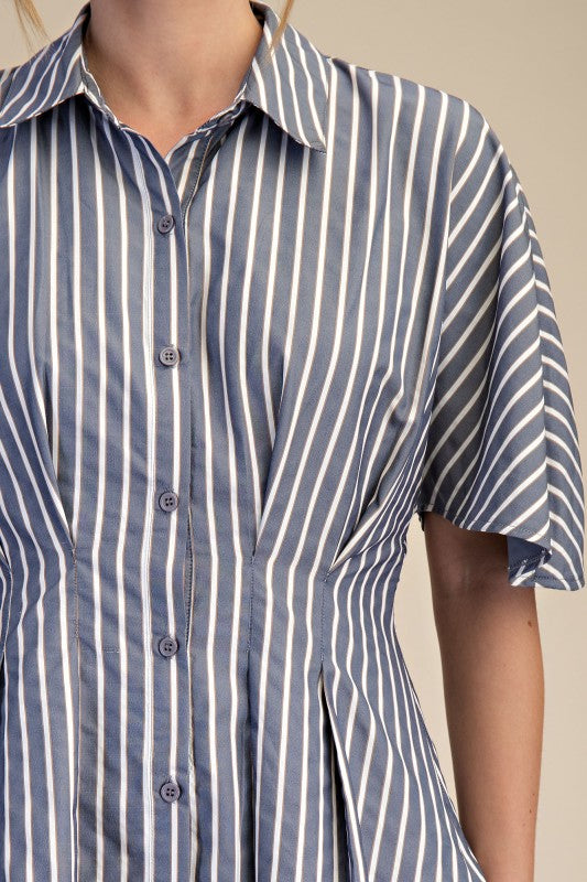 Effortless Stripe Shirt Dress