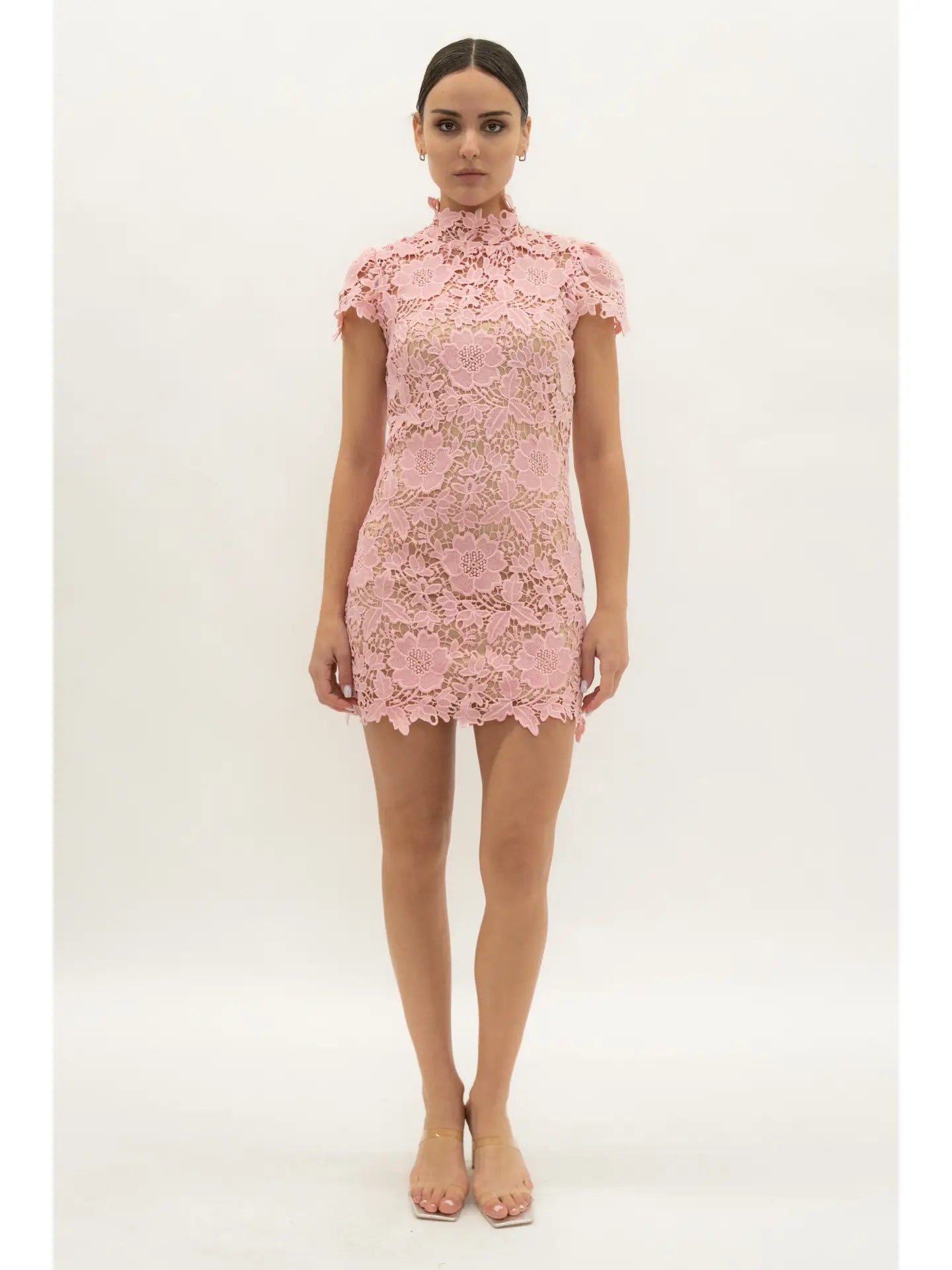 Petal Charm Lace Mini Dress