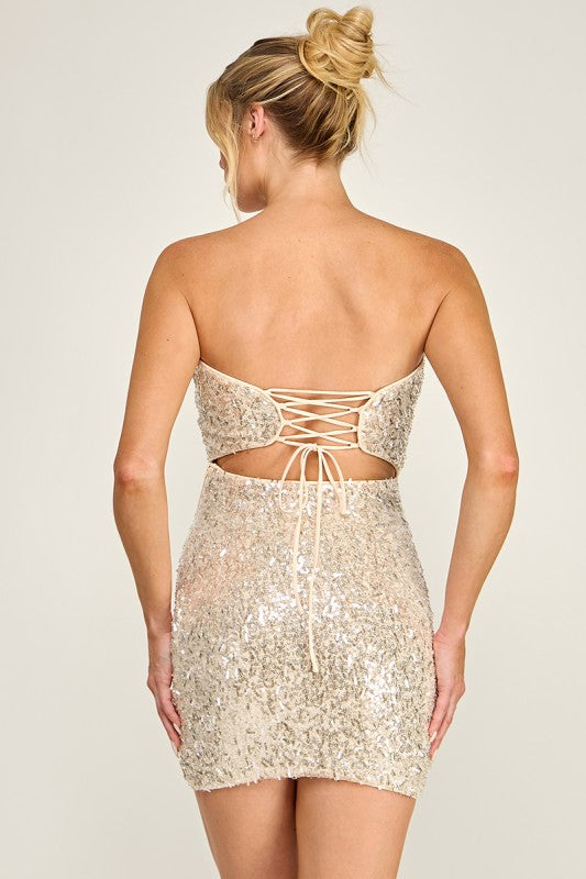 Bottles Up Sequin Mini Dress