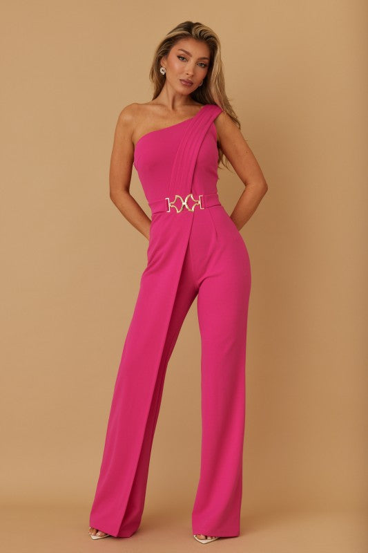 Social Scene One Shoulder Jumpsuit