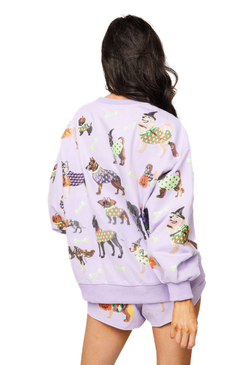 QOS Lavender Halloween Dogs Sweatshirt