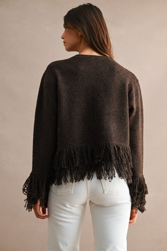 Rowan Fringe Trim Knit Cardigan