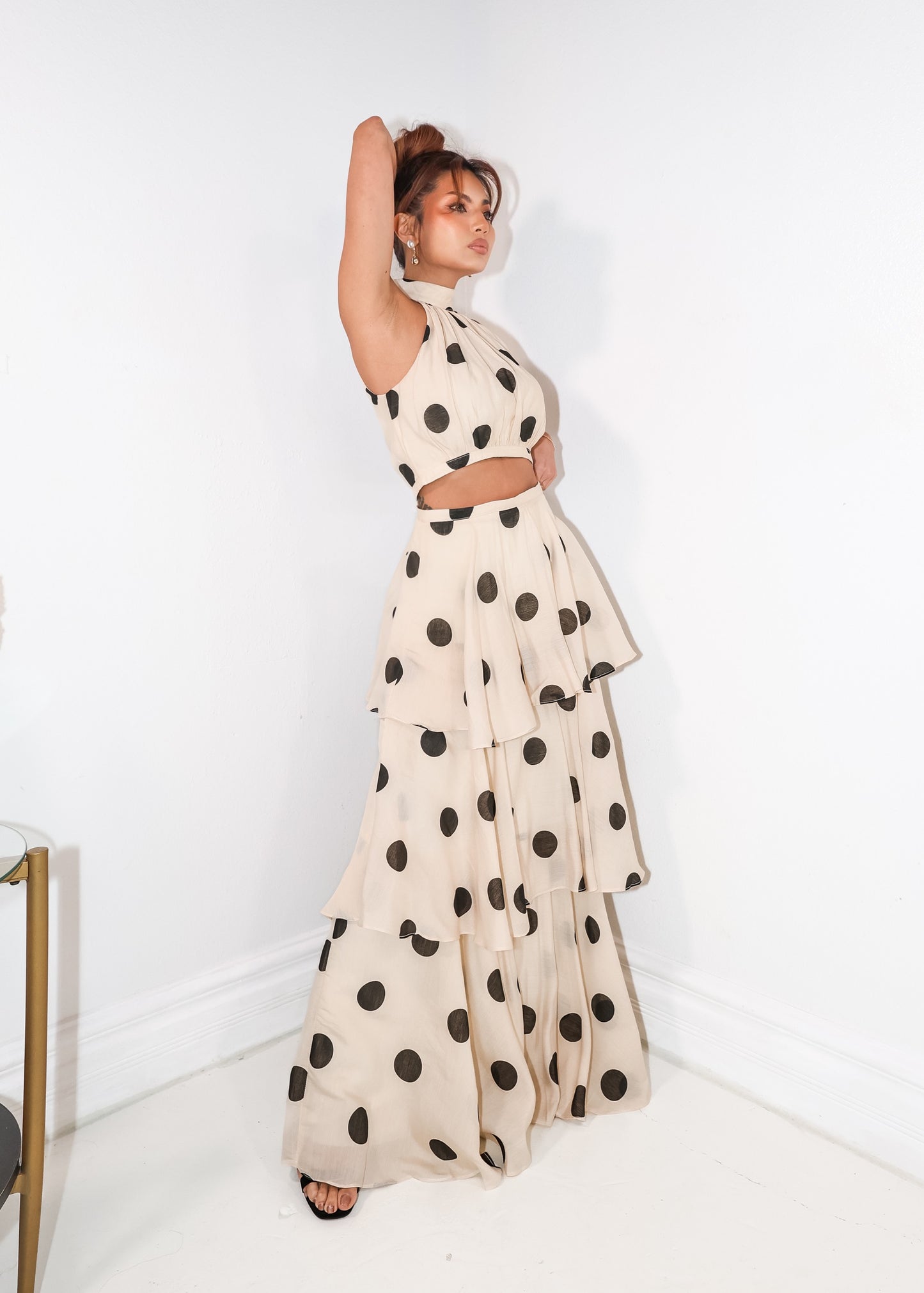 Poised In Polka Maxi Skirt