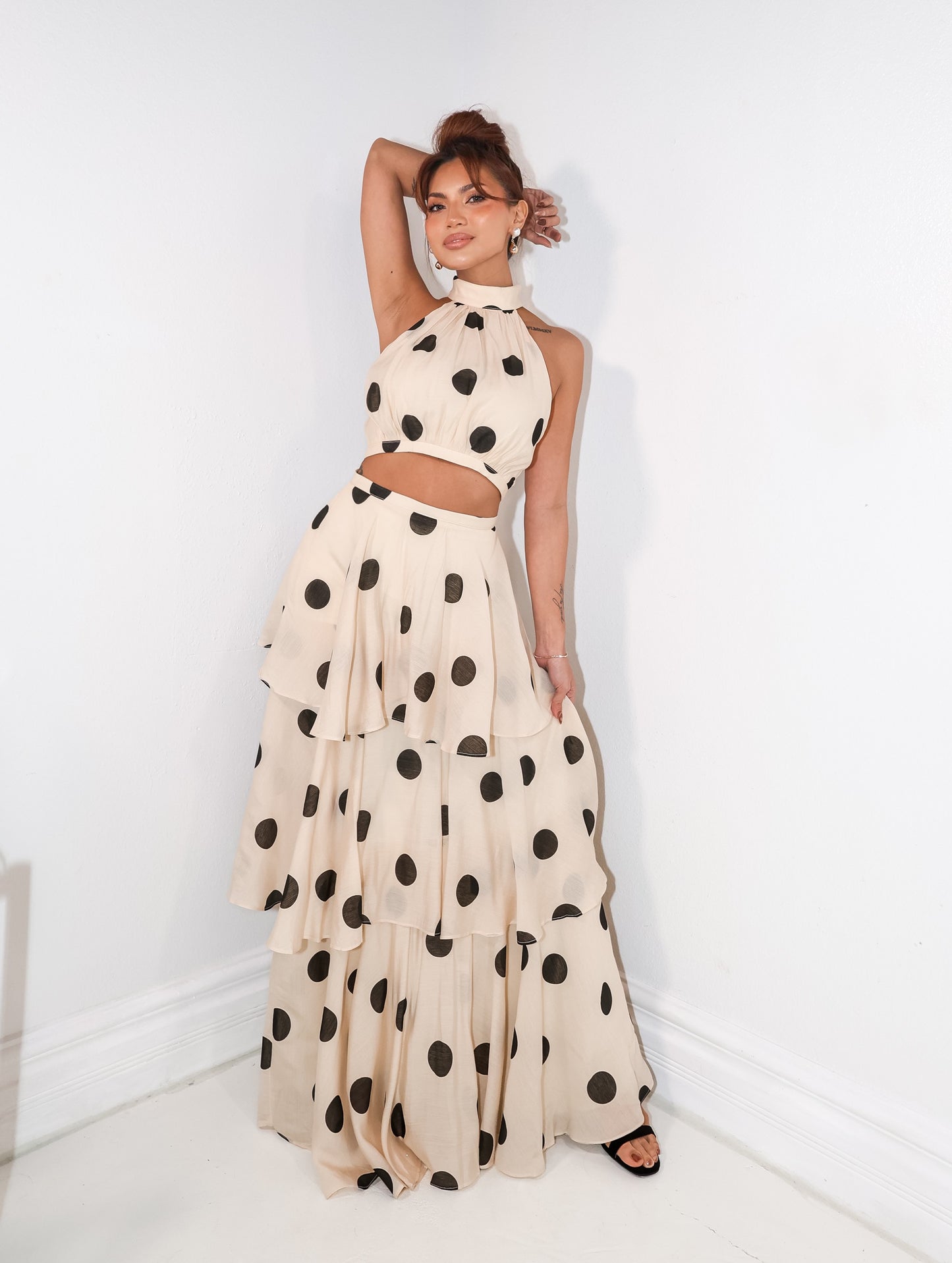 Poised In Polka Maxi Skirt