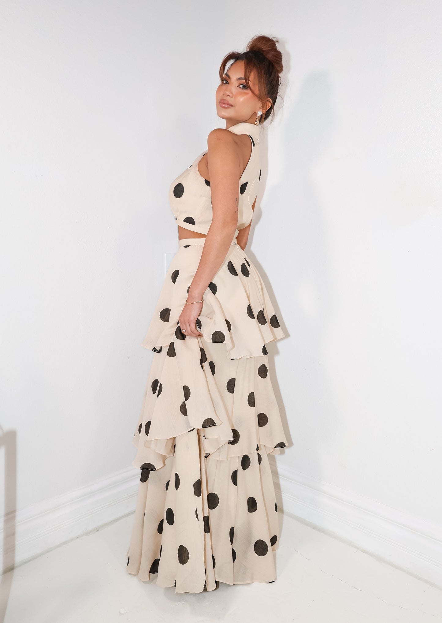 Poised In Polka Maxi Skirt