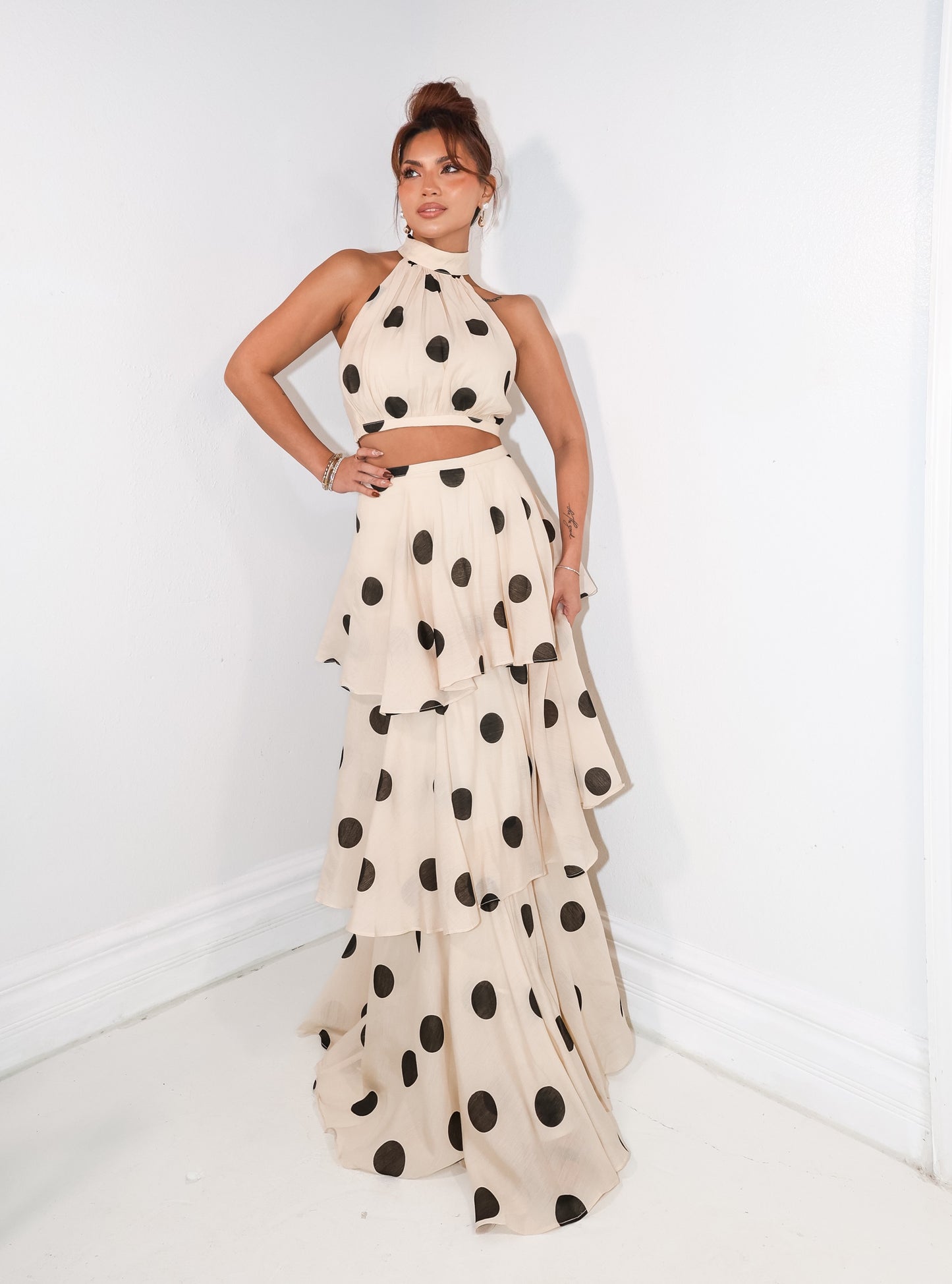 Poised In Polka Maxi Skirt