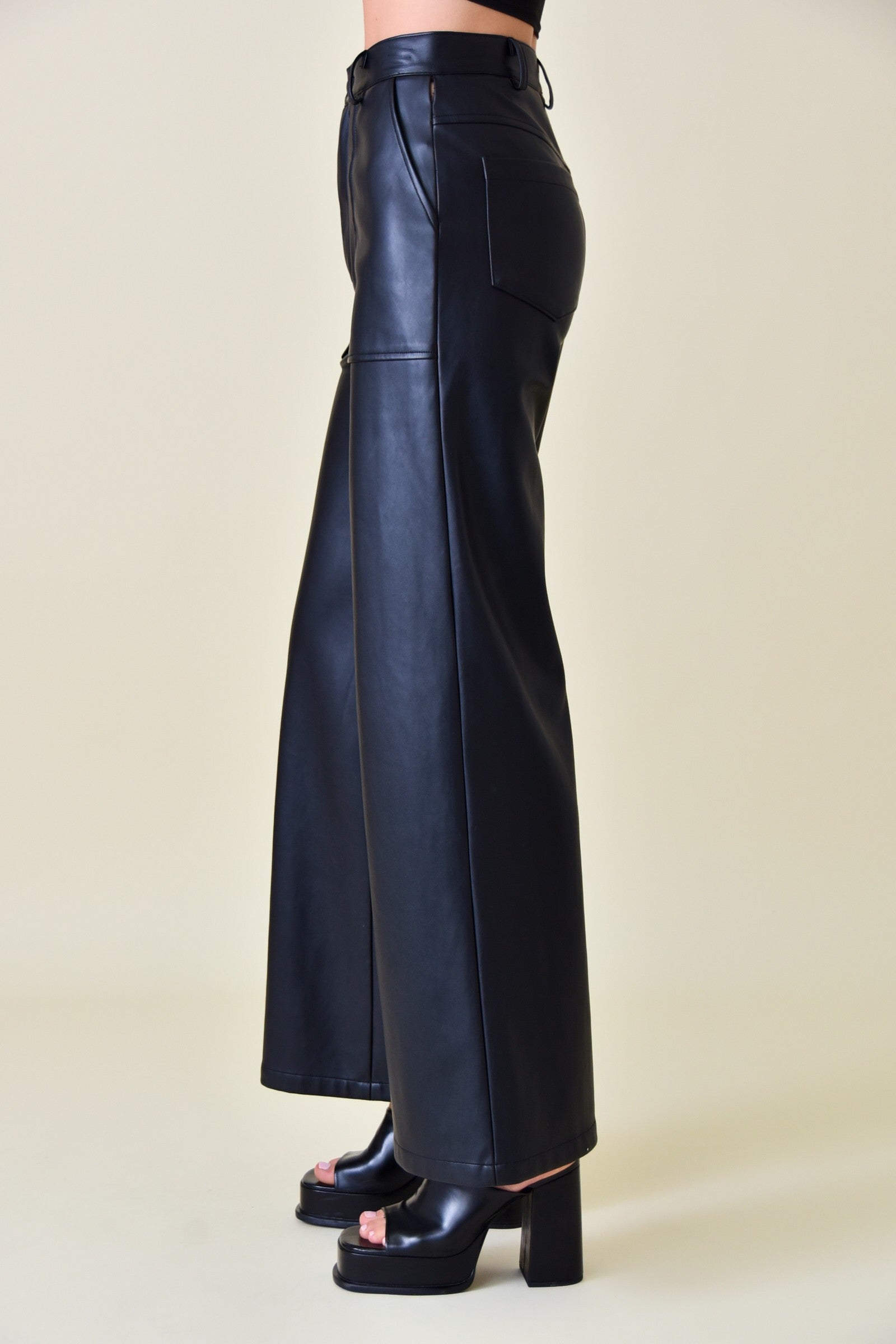 It Girl Highwaisted Faux Leather Pants-Bottoms-KCoutureBoutique, women's boutique in Bossier City, Louisiana