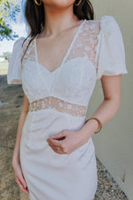 Lace Contrast Satin Mini Dress-Dresses-KCoutureBoutique, women's boutique in Bossier City, Louisiana