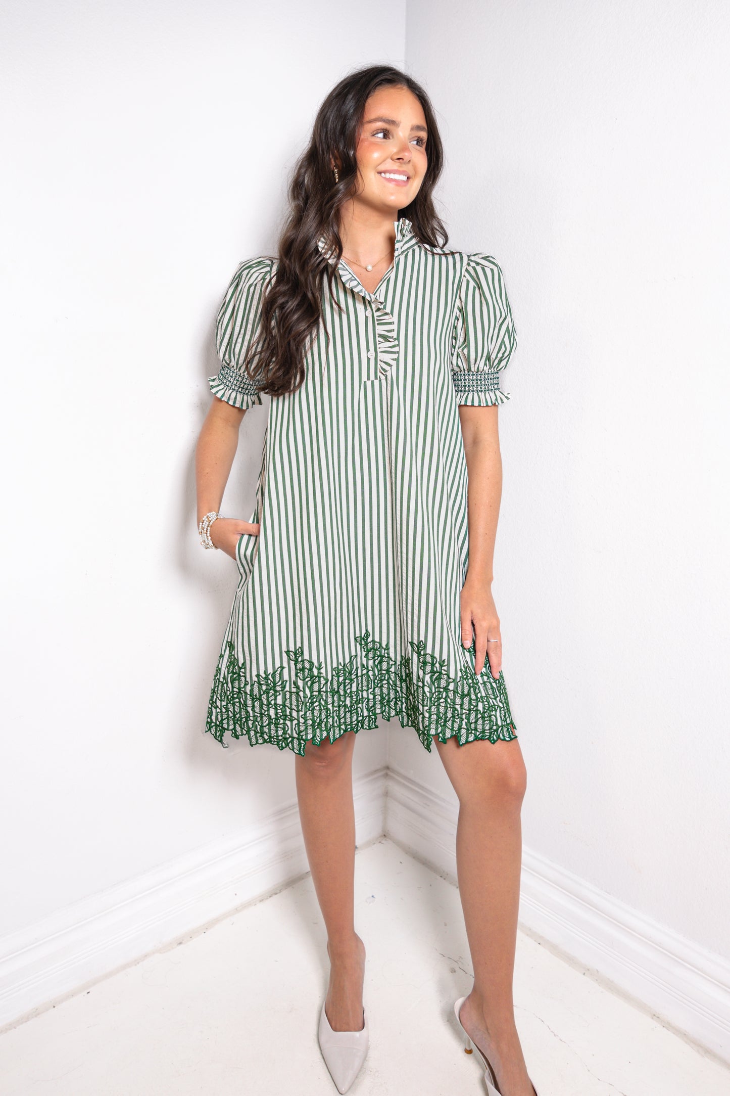 Laced in Thyme Dress