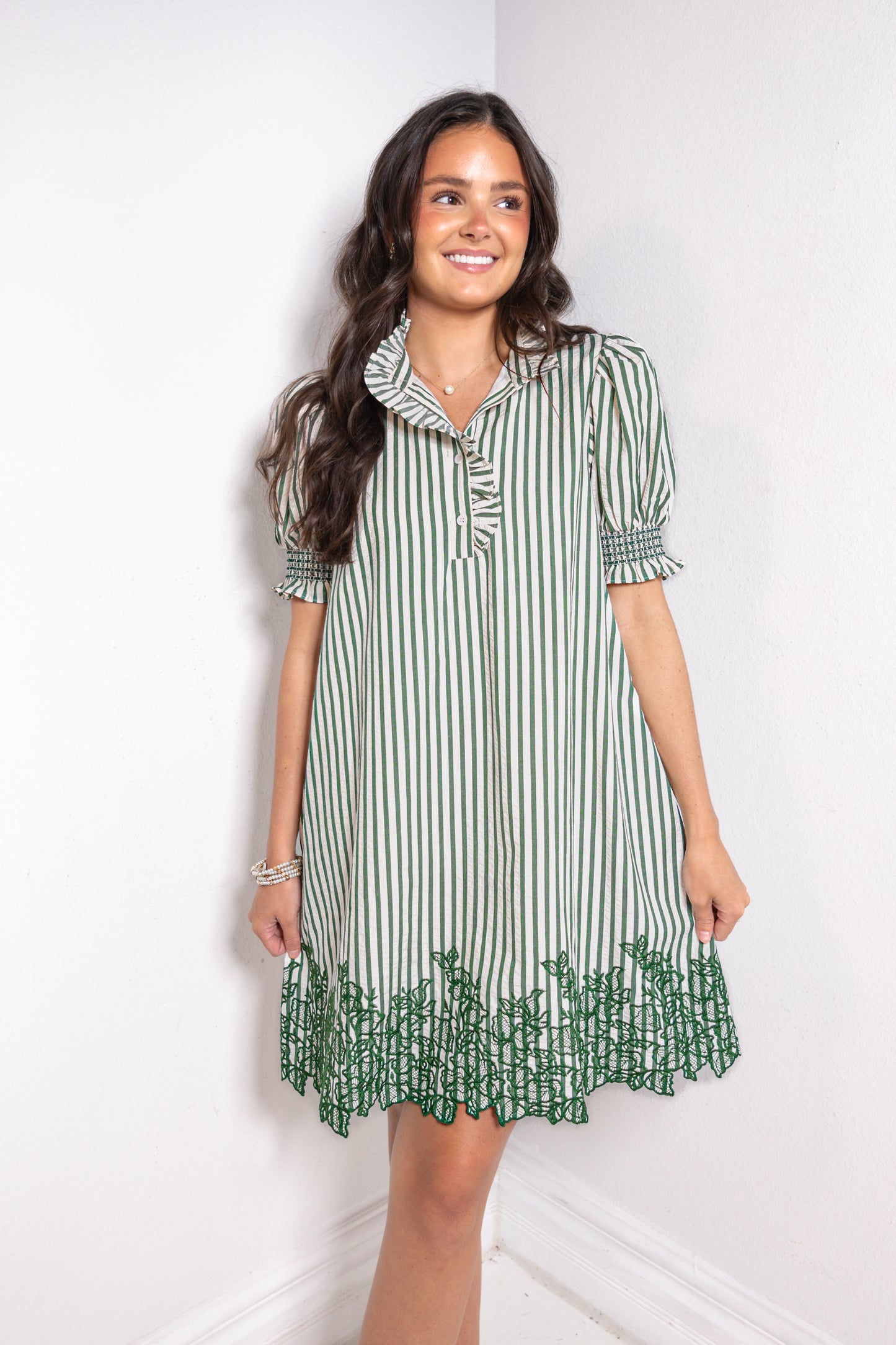 Laced in Thyme Dress