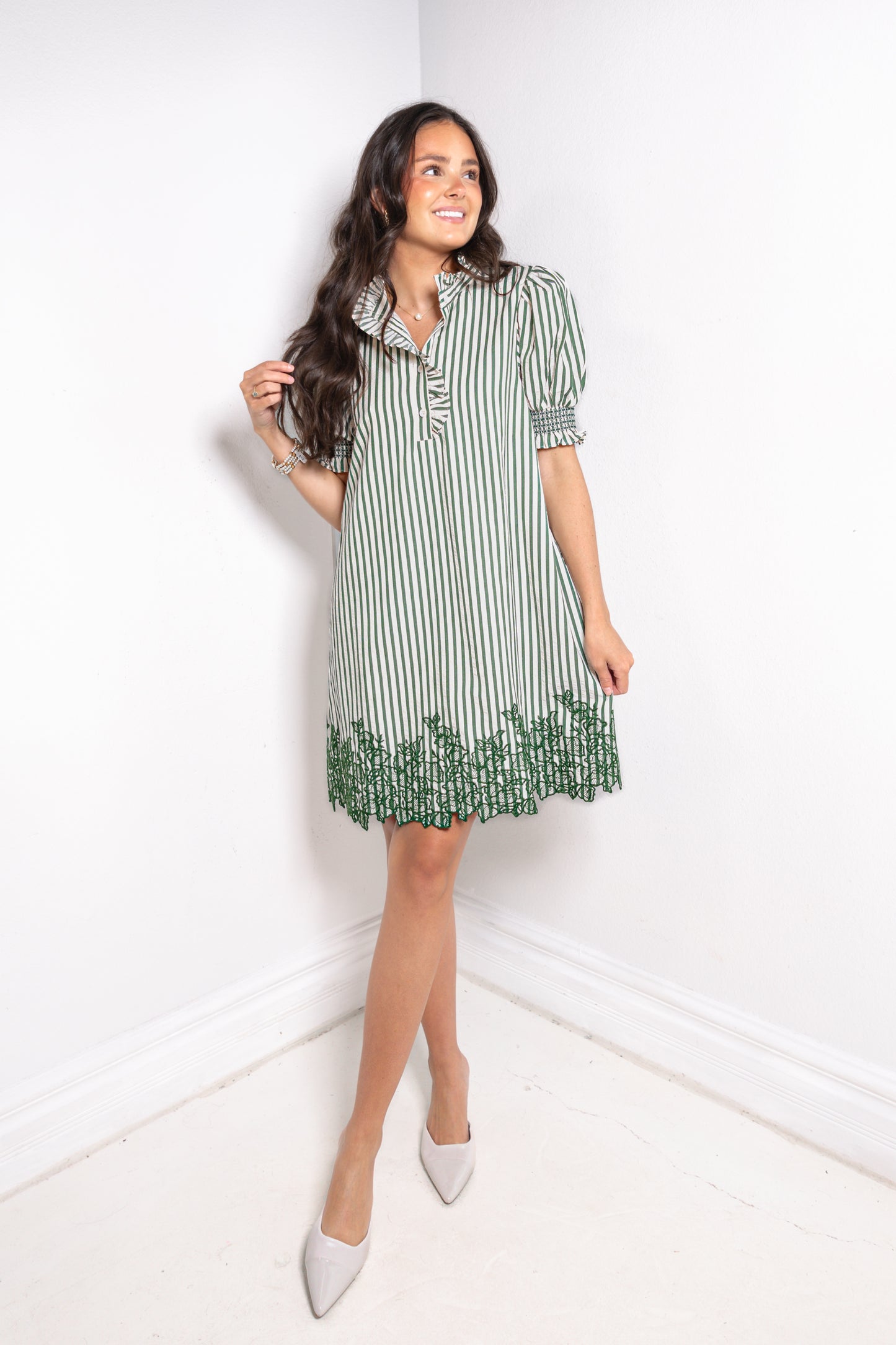 Laced in Thyme Dress