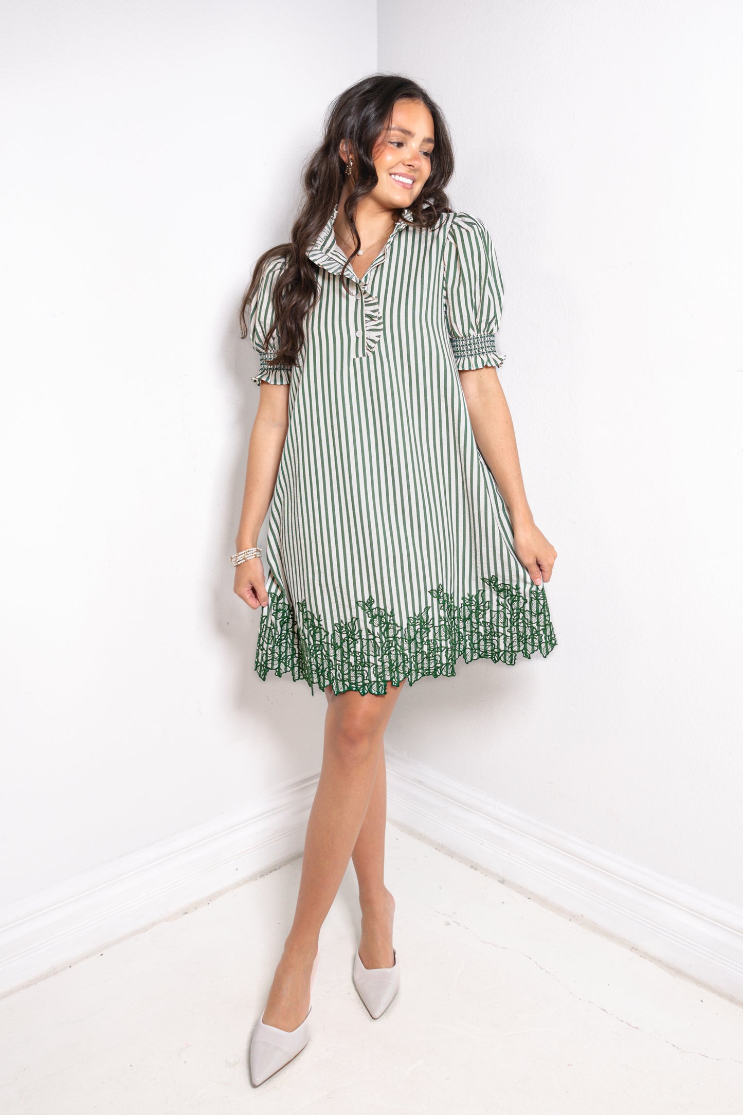 Laced in Thyme Dress