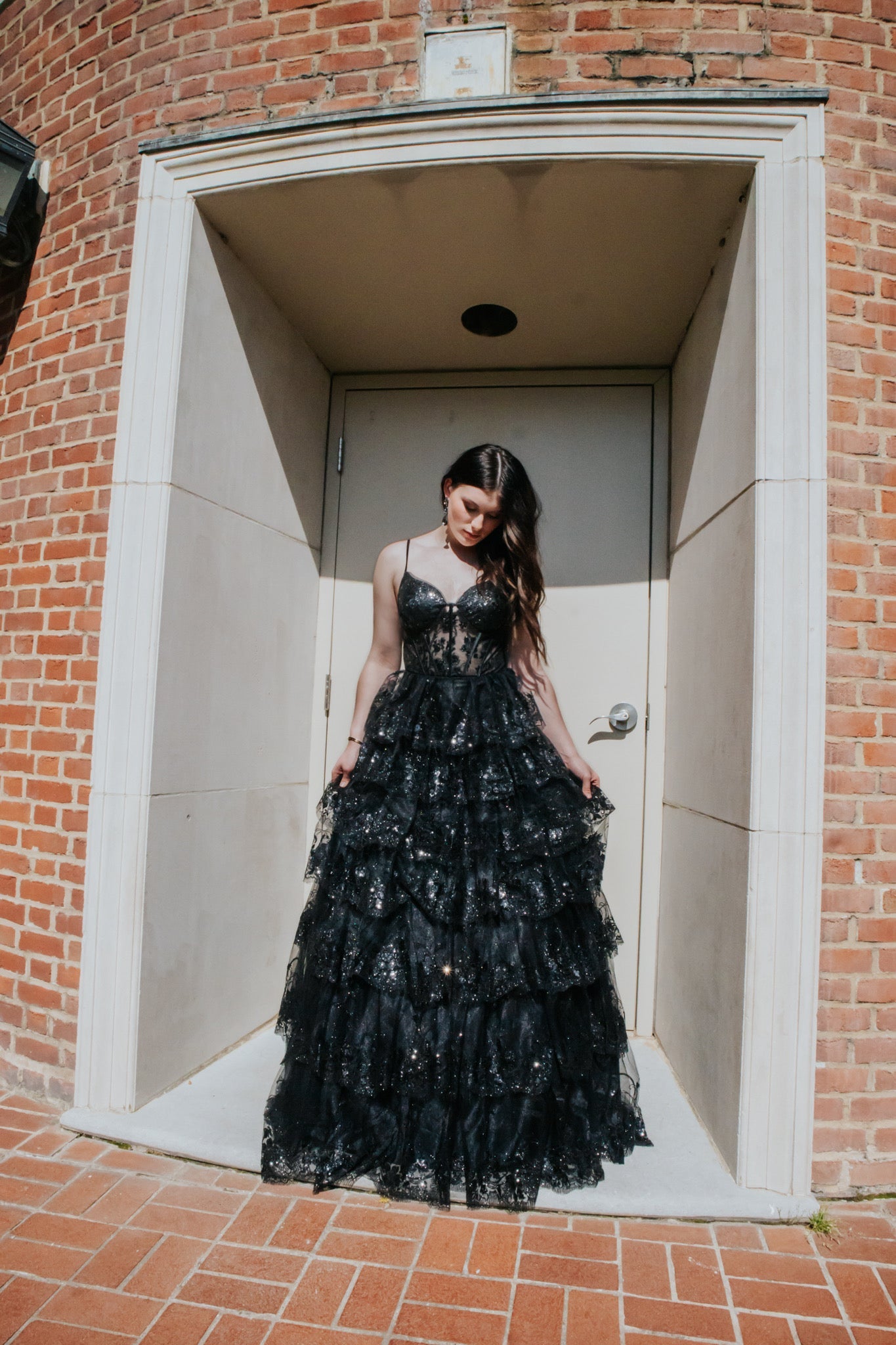 Layered Sequin Ball Gown-Dresses-KCoutureBoutique, women's boutique in Bossier City, Louisiana