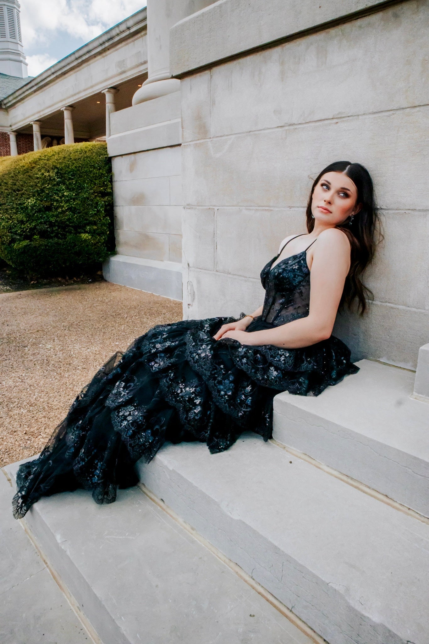 Layered Sequin Ball Gown-Dresses-KCoutureBoutique, women's boutique in Bossier City, Louisiana