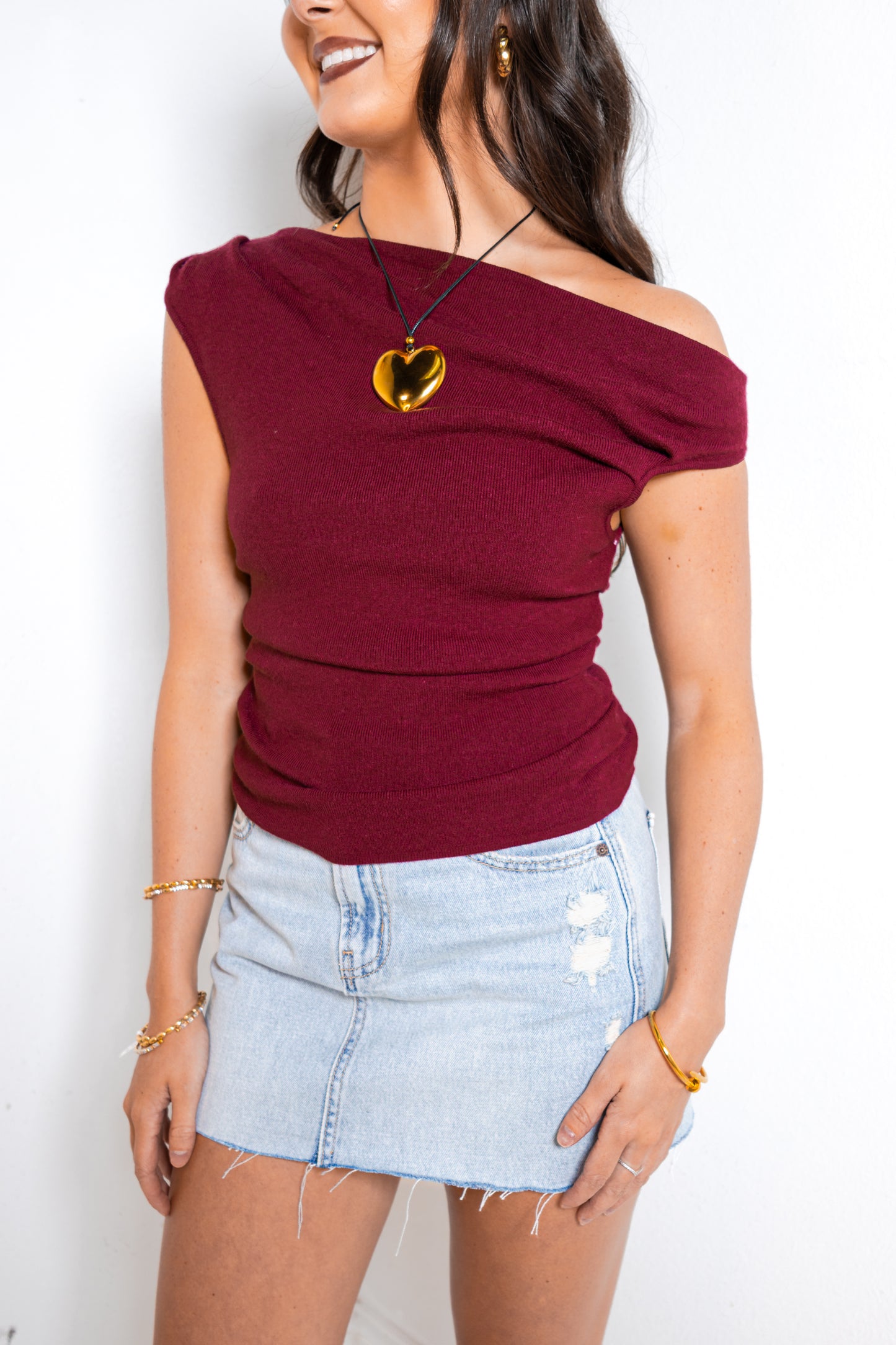 Lean On Me Asymmetrical Sweater Top